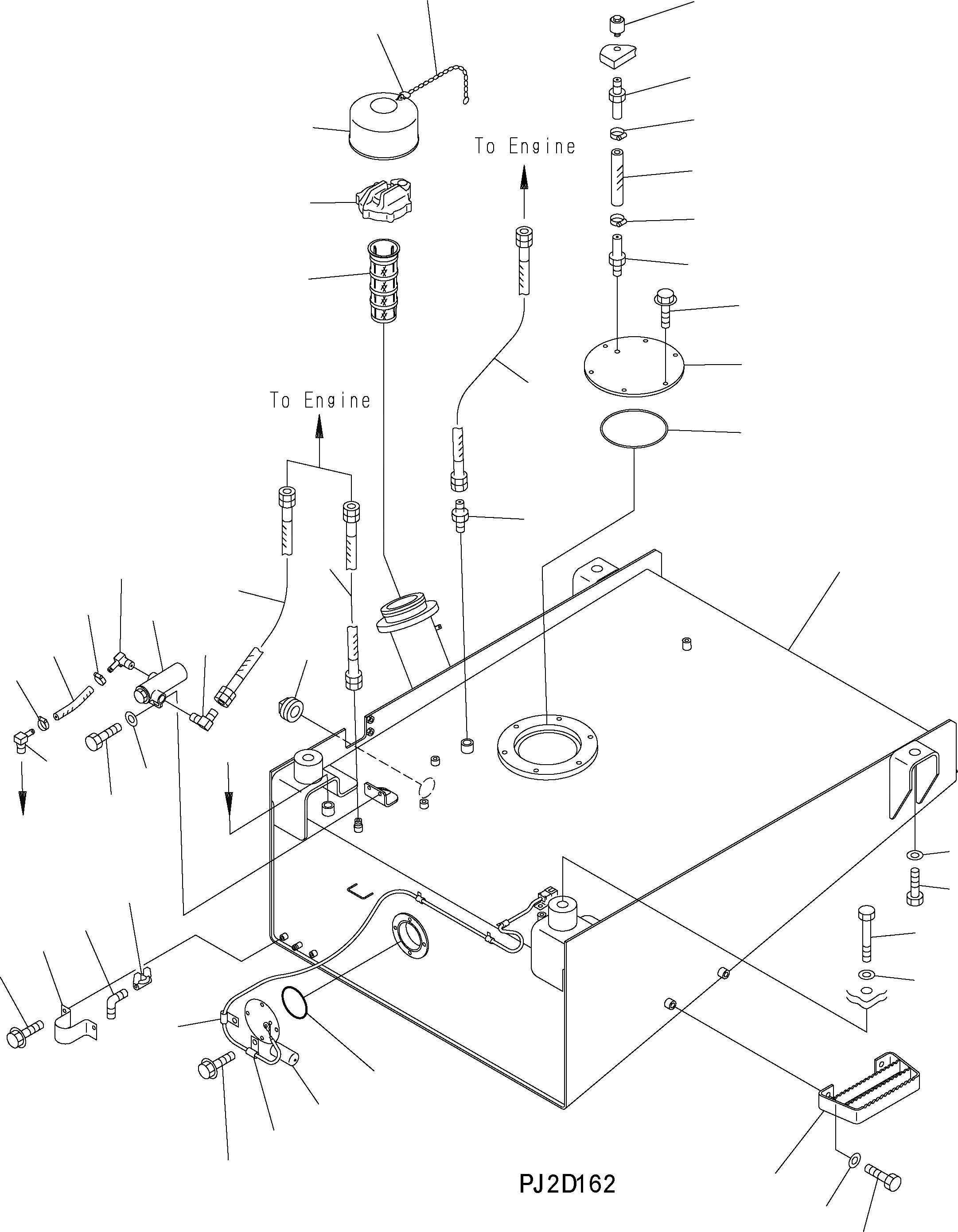 Схема запчастей Komatsu WA500-3H - ТОПЛИВН. БАК. D ТОПЛИВН. БАК. AND КОМПОНЕНТЫ