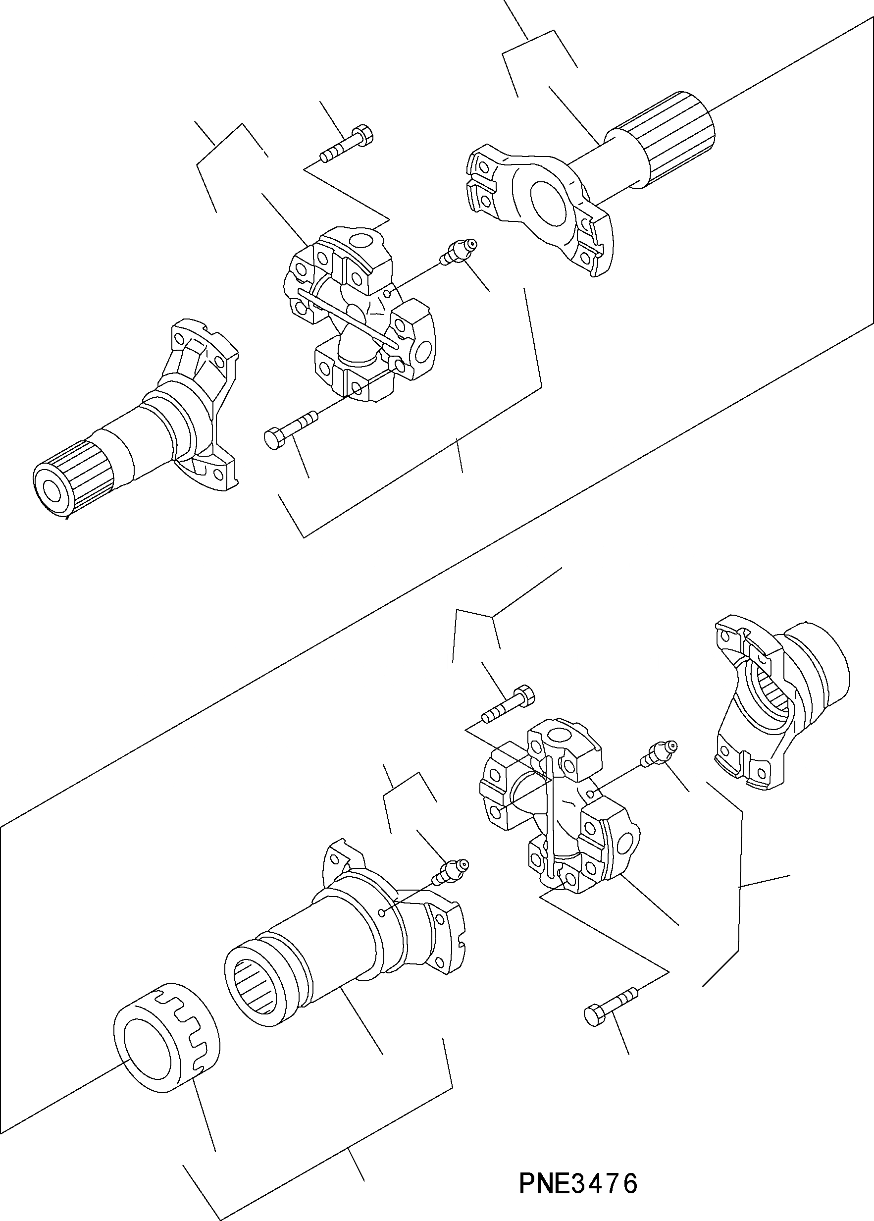 Схема запчастей Komatsu WA500-3H - ВЕДУЩ. ВАЛ (ПЕРЕДН. МОСТ - ЗАДН.) F ТРАНСМИССИЯ