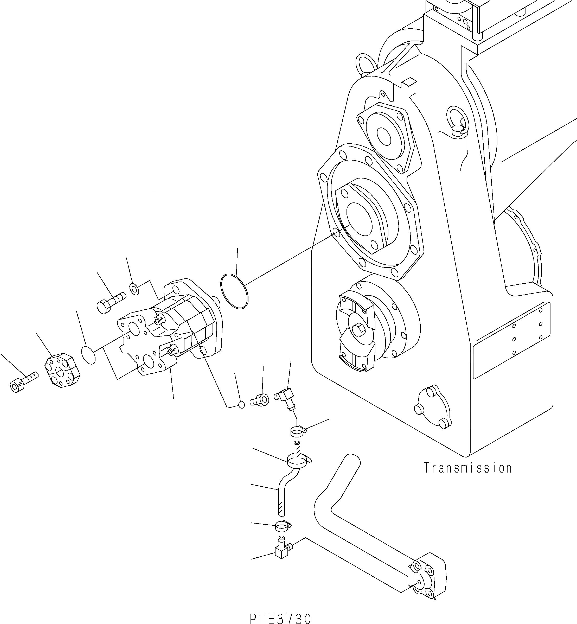 Схема запчастей Komatsu WA500-3H - ГТР (НАСОС И ДРЕНАЖН. ТРУБЫ) F ТРАНСМИССИЯ