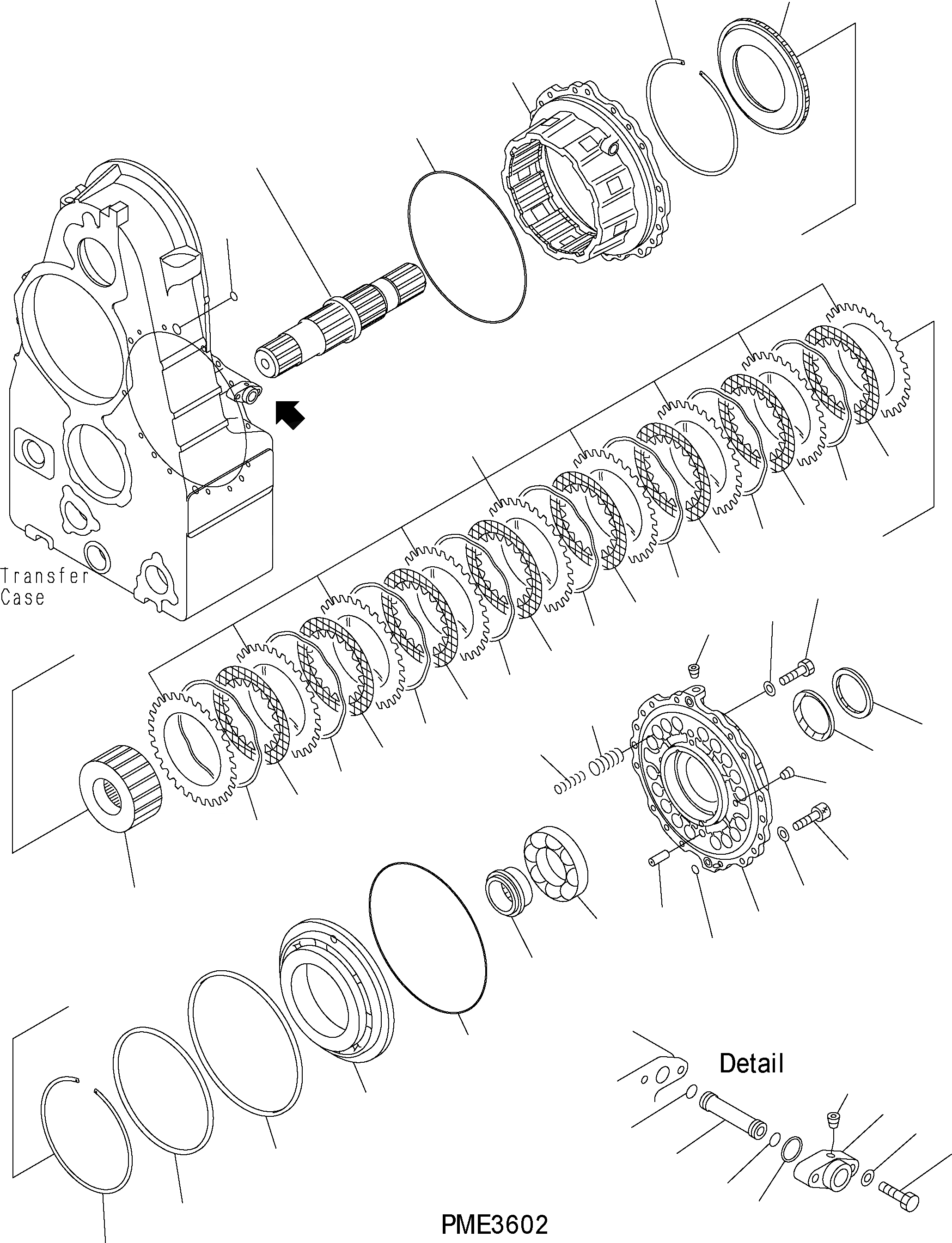 Схема запчастей Komatsu WA500-3H - ТРАНСМИССИЯ (СТОЯНОЧНЫЙ ТОРМОЗ) F ТРАНСМИССИЯ
