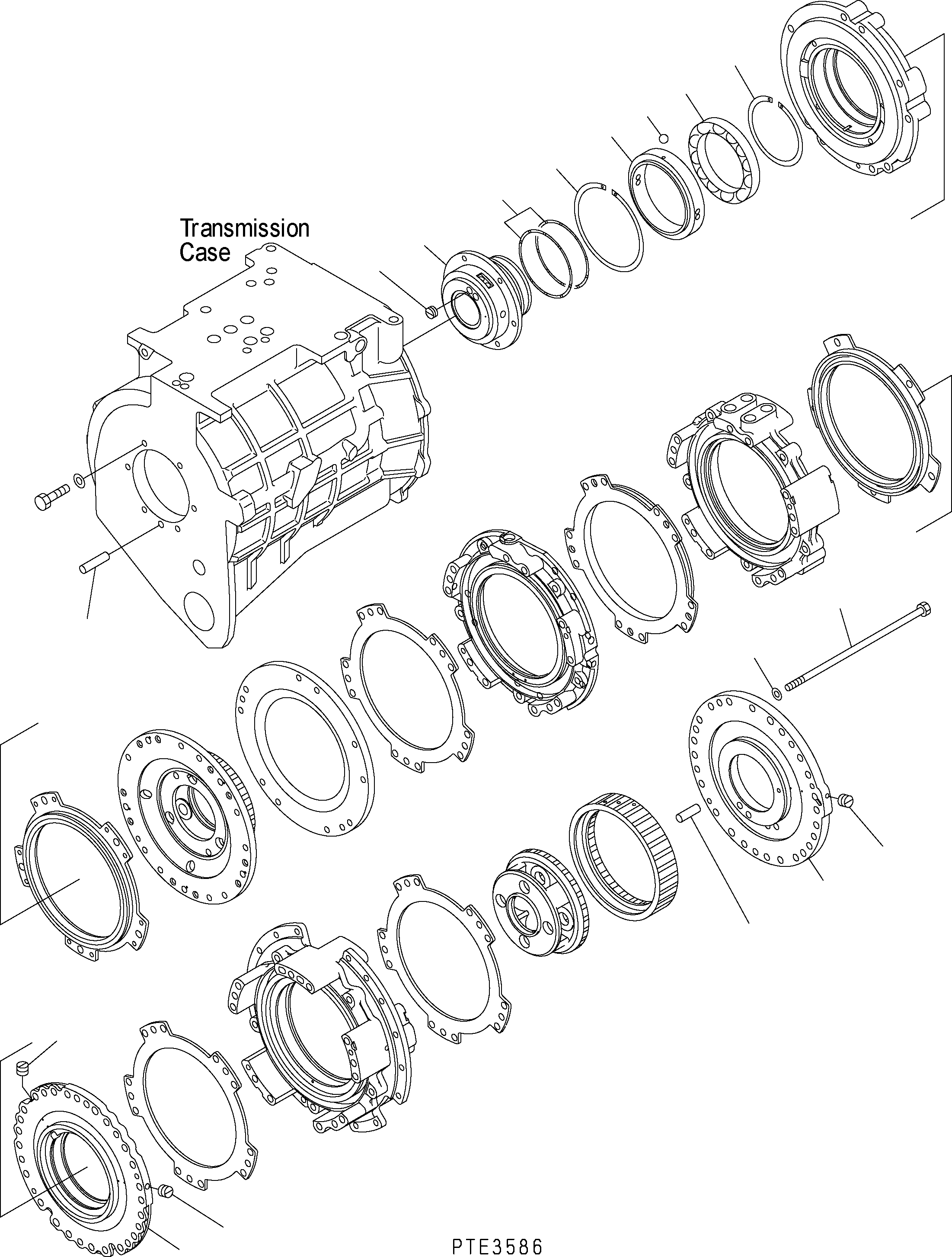 Схема запчастей Komatsu WA500-3H - ТРАНСМИССИЯ (ТРАНСМИССИЯ КОЖУХ) F ТРАНСМИССИЯ