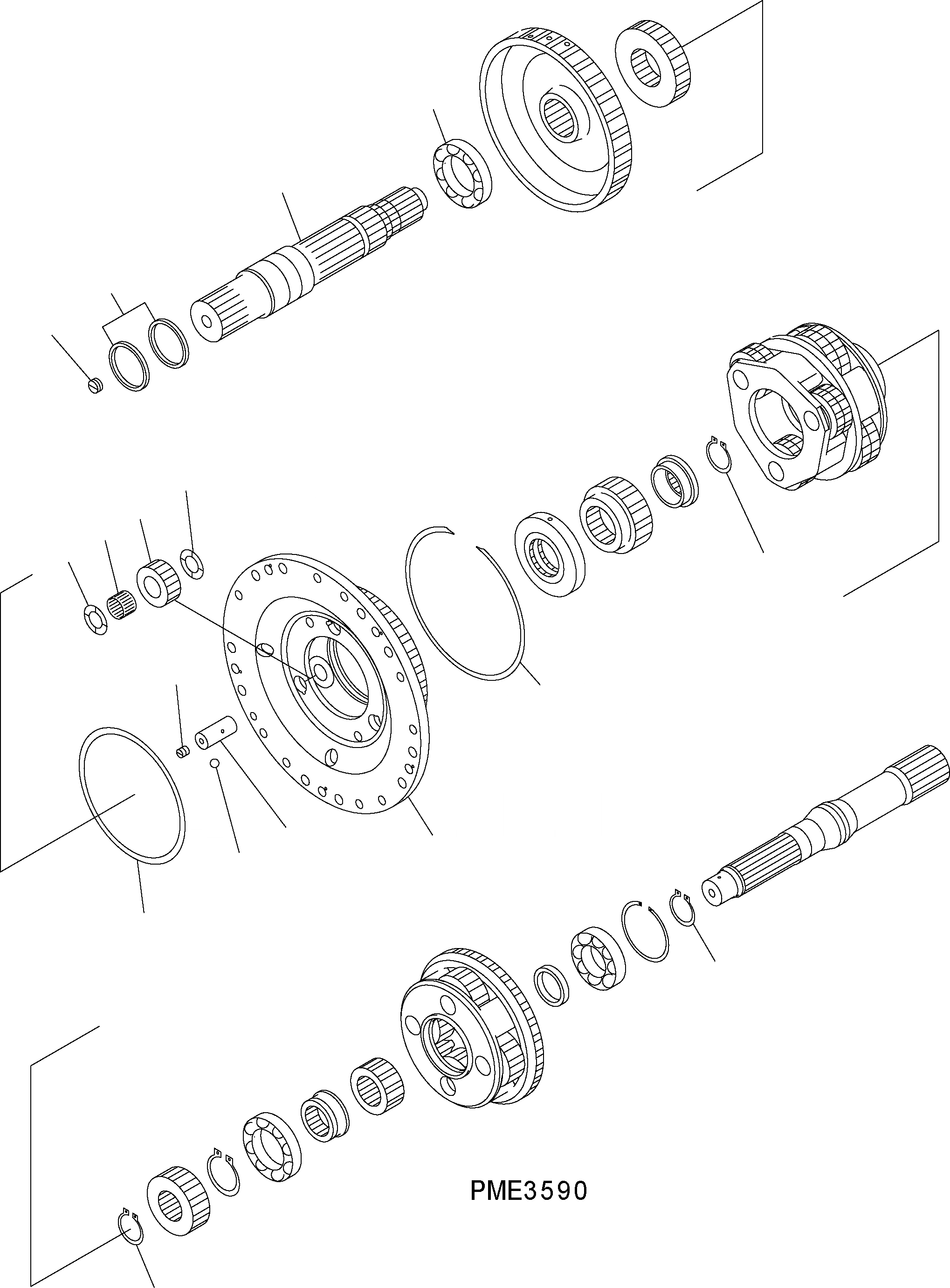 Схема запчастей Komatsu WA500-3H - ТРАНСМИССИЯ (2 И 1 НЕСУЩИЙ ЭЛЕМЕНТ) F ТРАНСМИССИЯ
