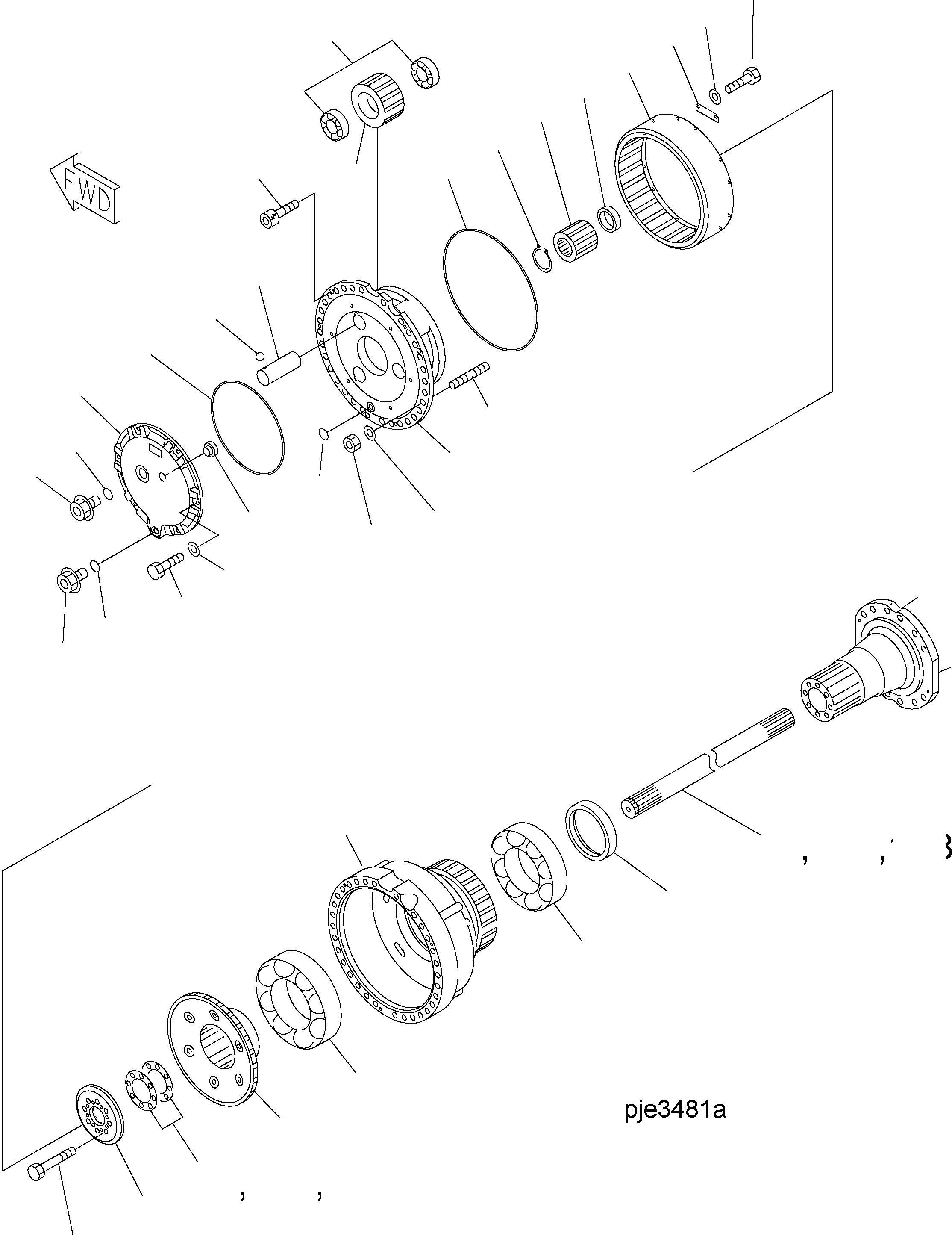 Схема запчастей Komatsu WA500-3H - ЗАДН. МОСТ (STD И LSD - КОНЕЧНАЯ ПЕРЕДАЧА) F ТРАНСМИССИЯ