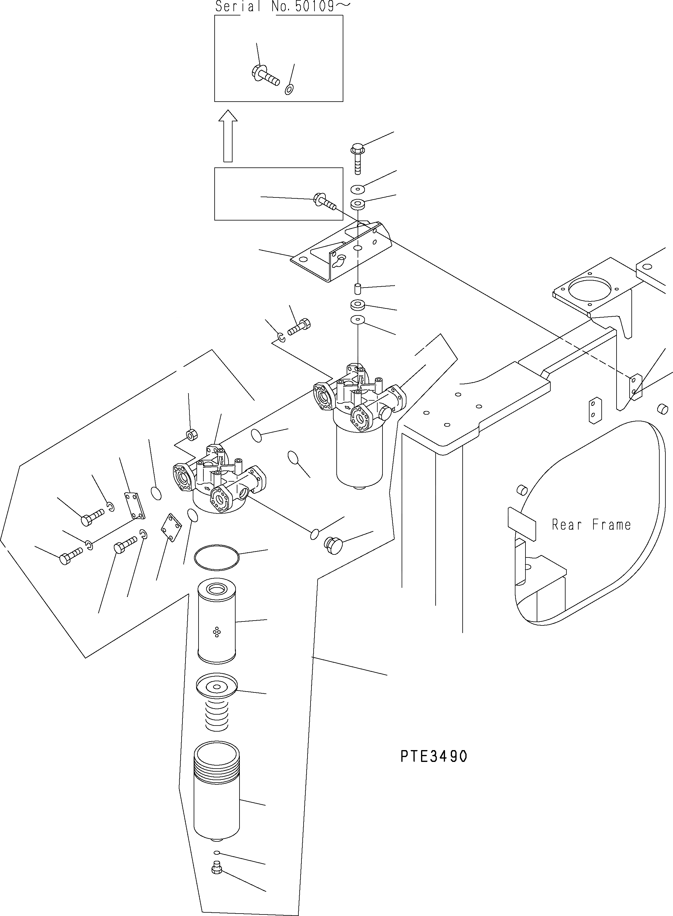Схема запчастей Komatsu WA500-3H - T/C И T/M ЛИНИЯ (МАСЛ. ФИЛЬТР И КРЕПЛЕНИЕ) F ТРАНСМИССИЯ