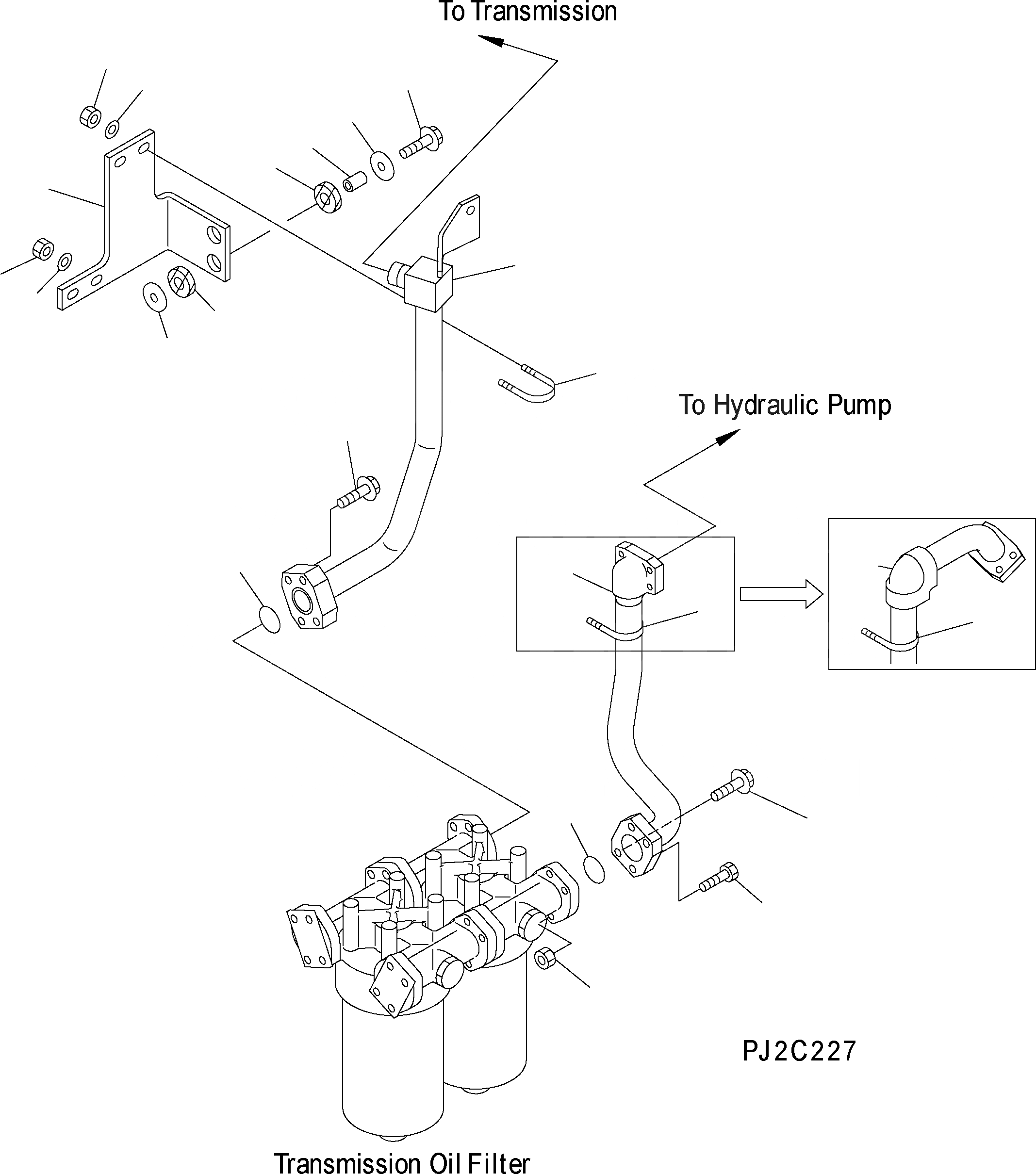 Схема запчастей Komatsu WA500-3H - T/C И T/M ЛИНИЯ (МАСЛ. ФИЛЬТР  ТРУБЫ) (EXECUTION I) F ТРАНСМИССИЯ