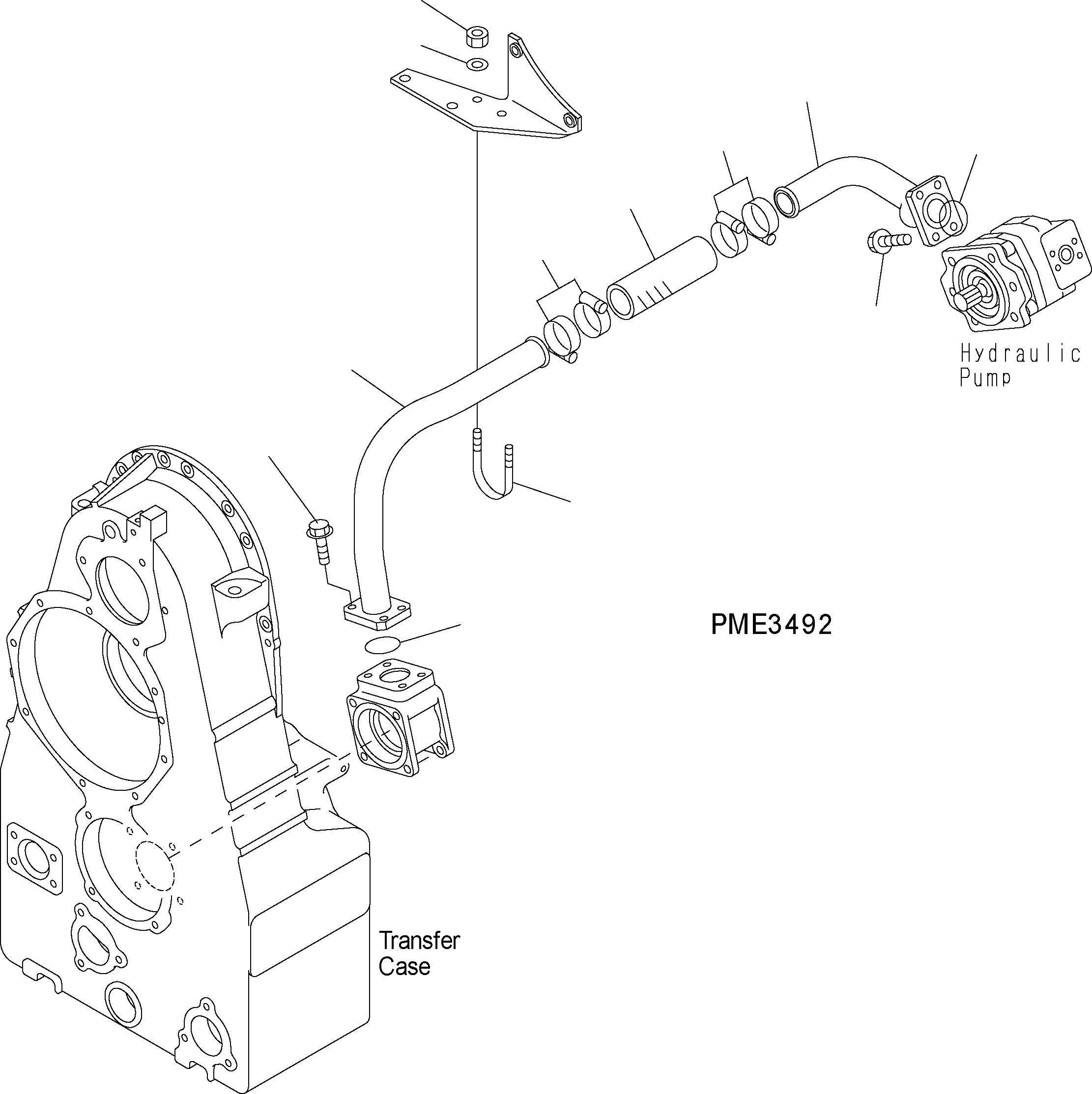Схема запчастей Komatsu WA500-3H - T/C И T/M ЛИНИЯ (ВСАСЫВ. ТРУБЫ) F ТРАНСМИССИЯ