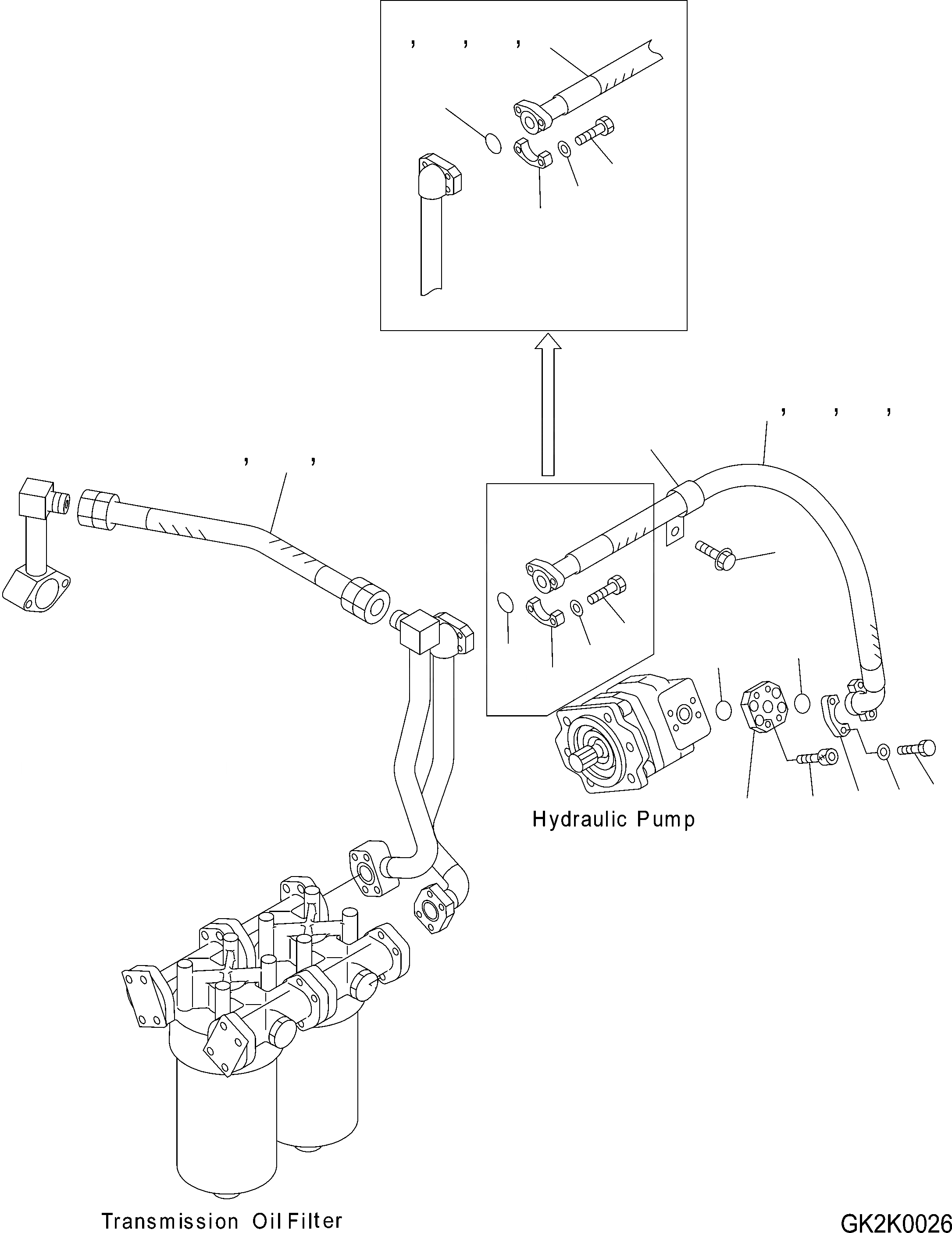 Схема запчастей Komatsu WA500-3H - T/C И T/M ЛИНИЯ (МАСЛ. ФИЛЬТР ТРУБЫ ПОДАЮЩ. ШЛАНГИ) (EXECUTION I) F ТРАНСМИССИЯ