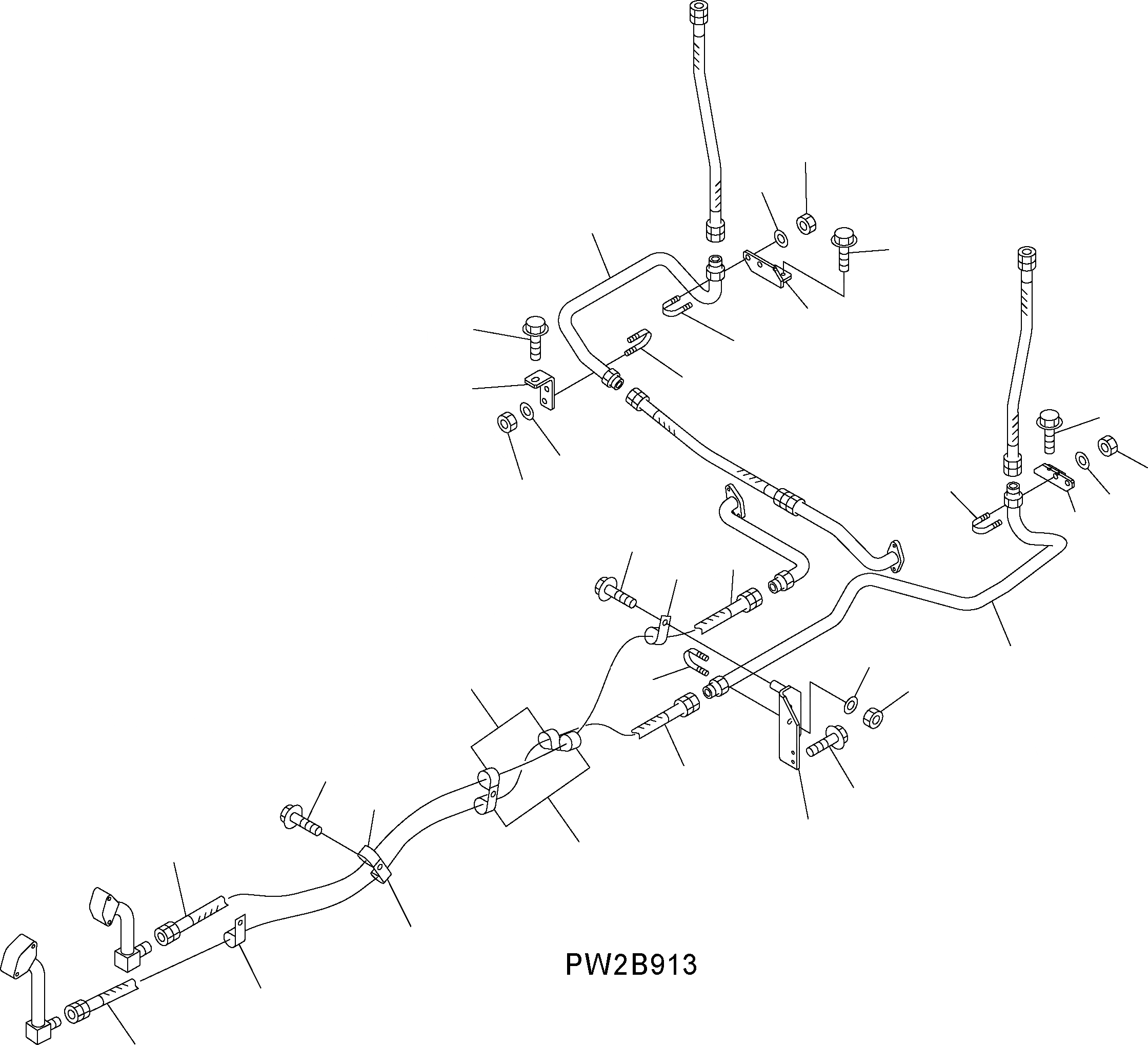 Схема запчастей Komatsu WA500-3H - T/C И T/M ЛИНИЯ (СОЕДИНЕНИЕ ШЛАНГИ) F ТРАНСМИССИЯ