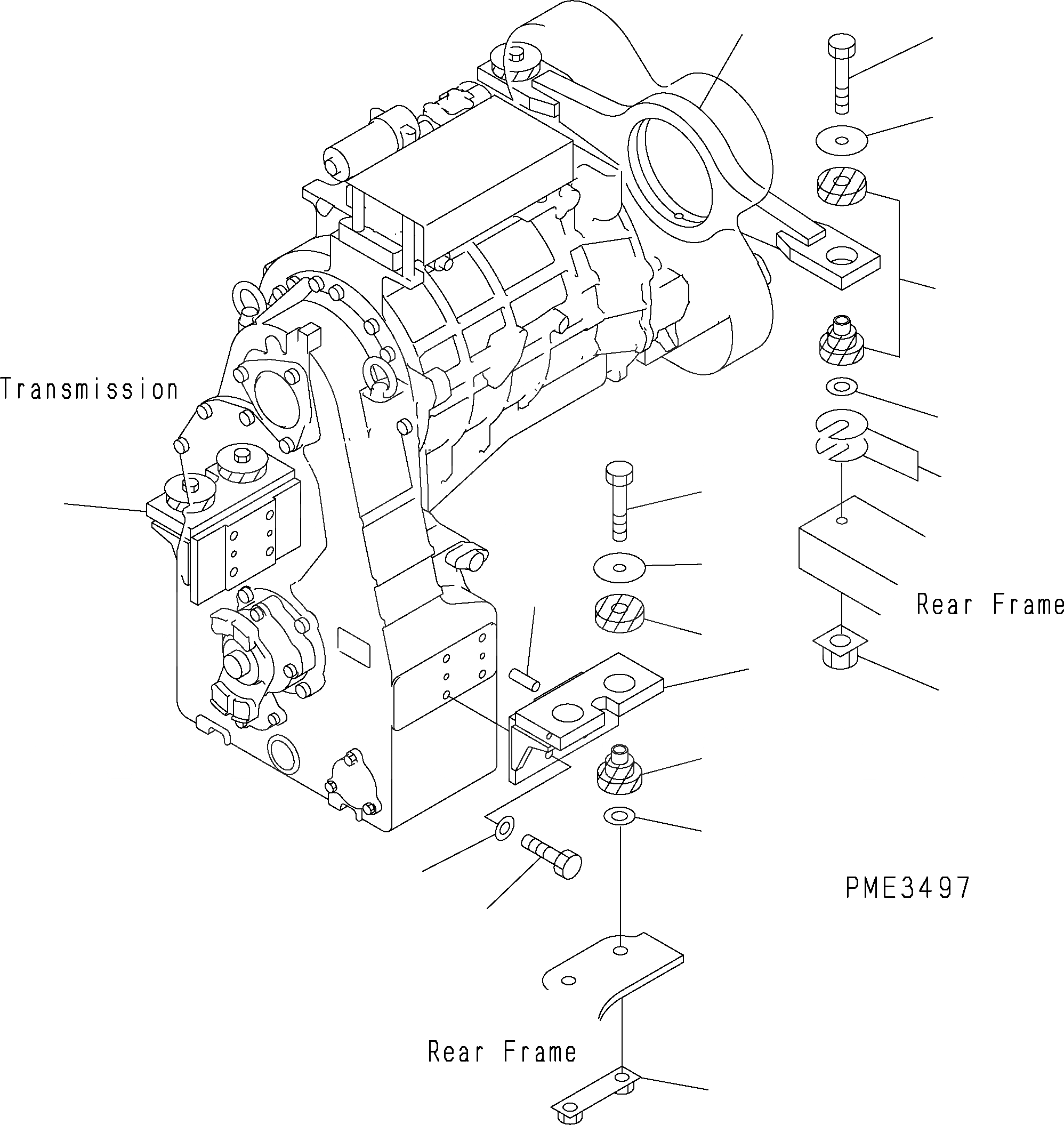 Схема запчастей Komatsu WA500-3H - T/C И T/M КРЕПЛЕНИЕ F ТРАНСМИССИЯ