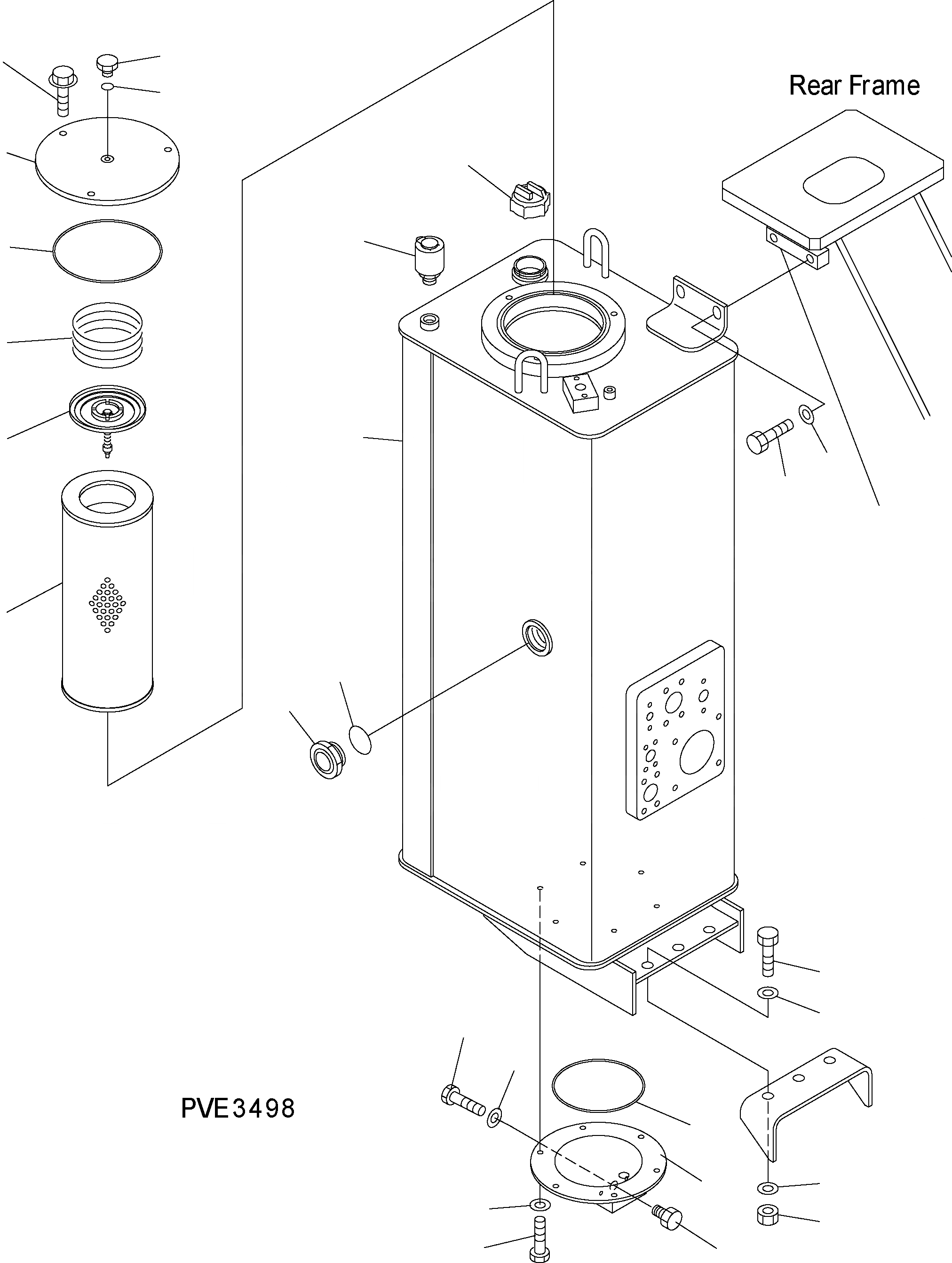 Схема запчастей Komatsu WA500-3H - ГИДРАВЛ МАСЛ. БАК H ГИДРАВЛИКА