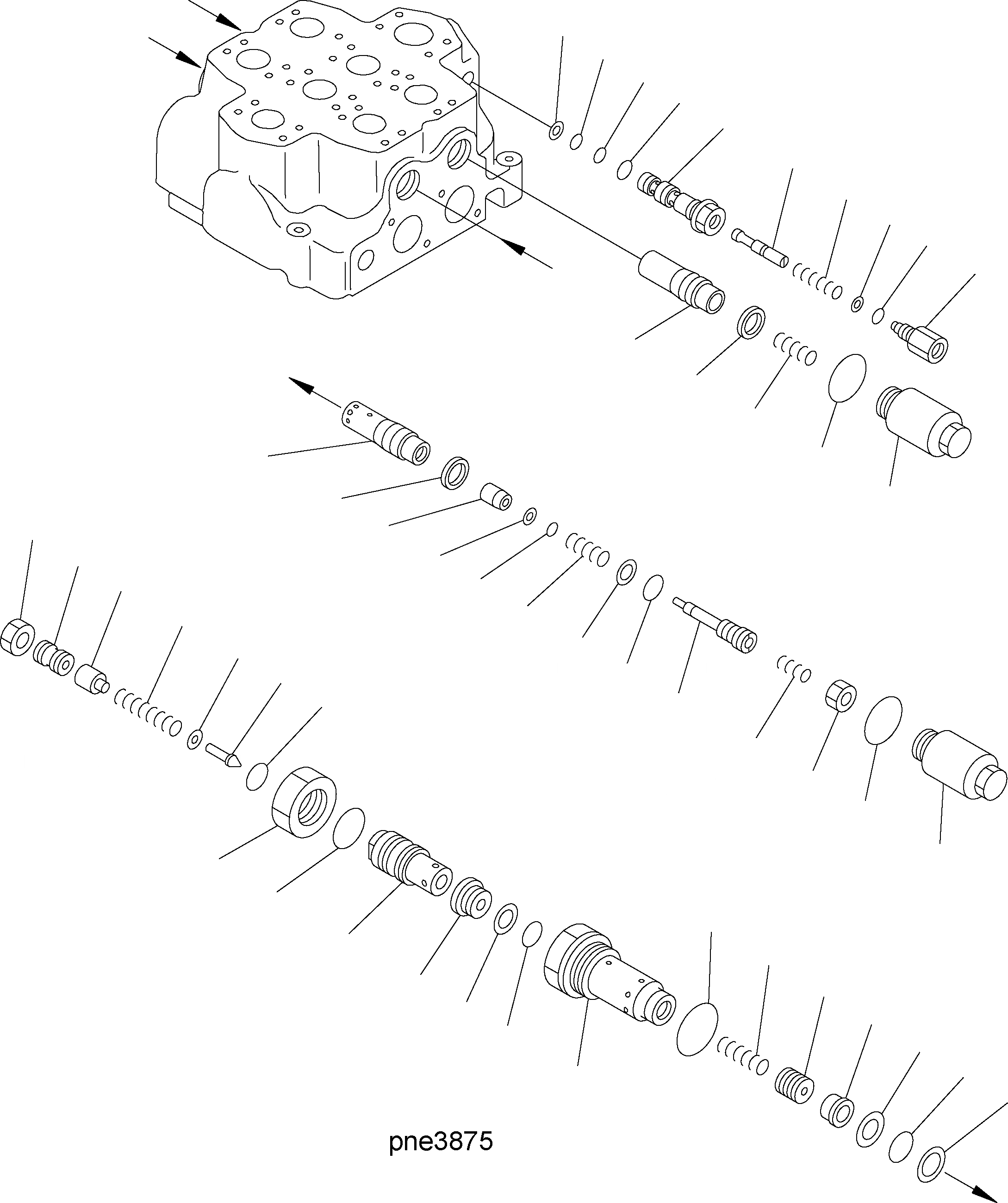 Схема запчастей Komatsu WA500-3H - ОСНОВН. КЛАПАН 2-Х СЕКЦИОНН. (ВНУТР. ЧАСТИ /) H ГИДРАВЛИКА