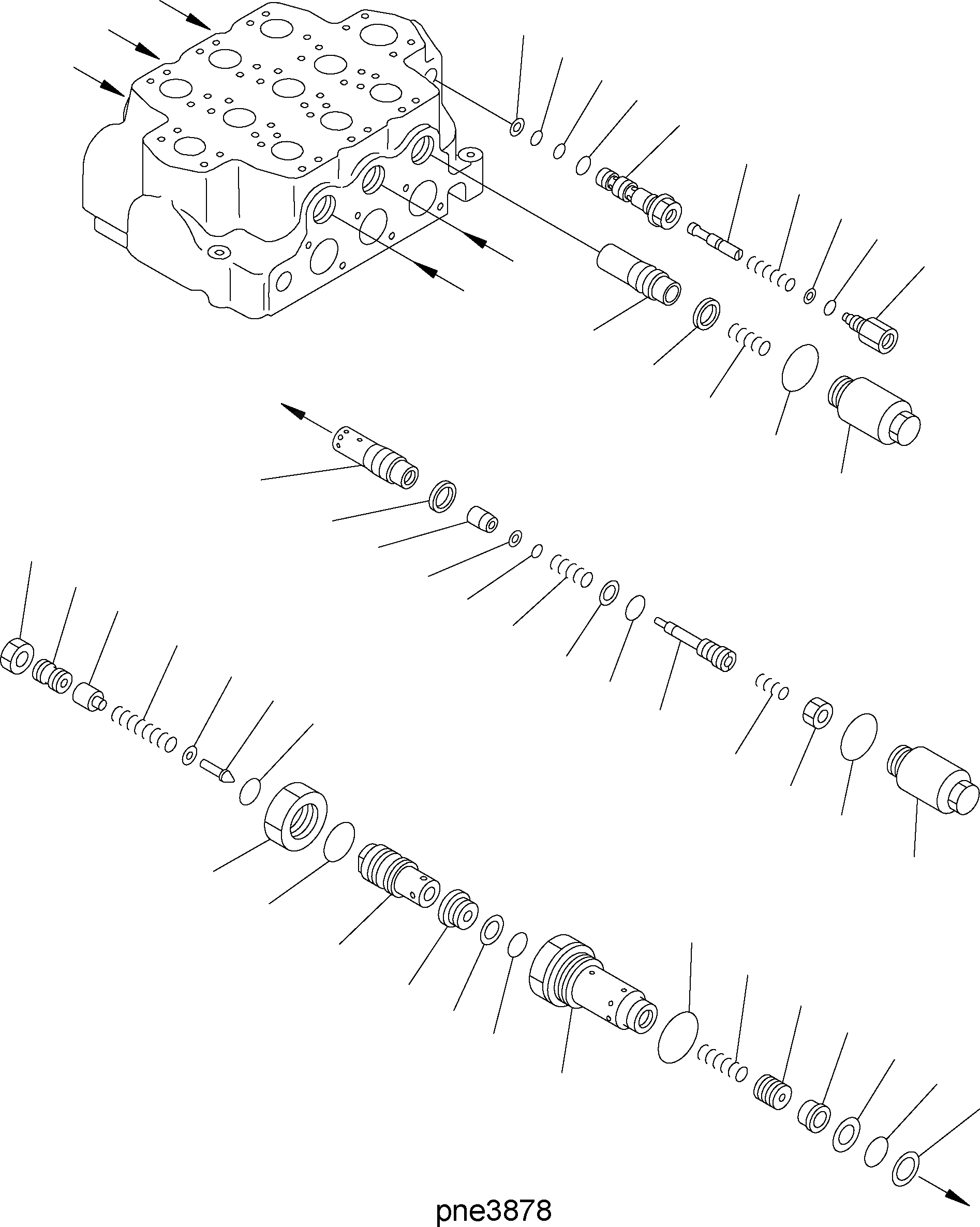 Схема запчастей Komatsu WA500-3H - ОСНОВН. КЛАПАН 3-Х СЕКЦИОНН. (ВНУТР. ЧАСТИ /) H ГИДРАВЛИКА