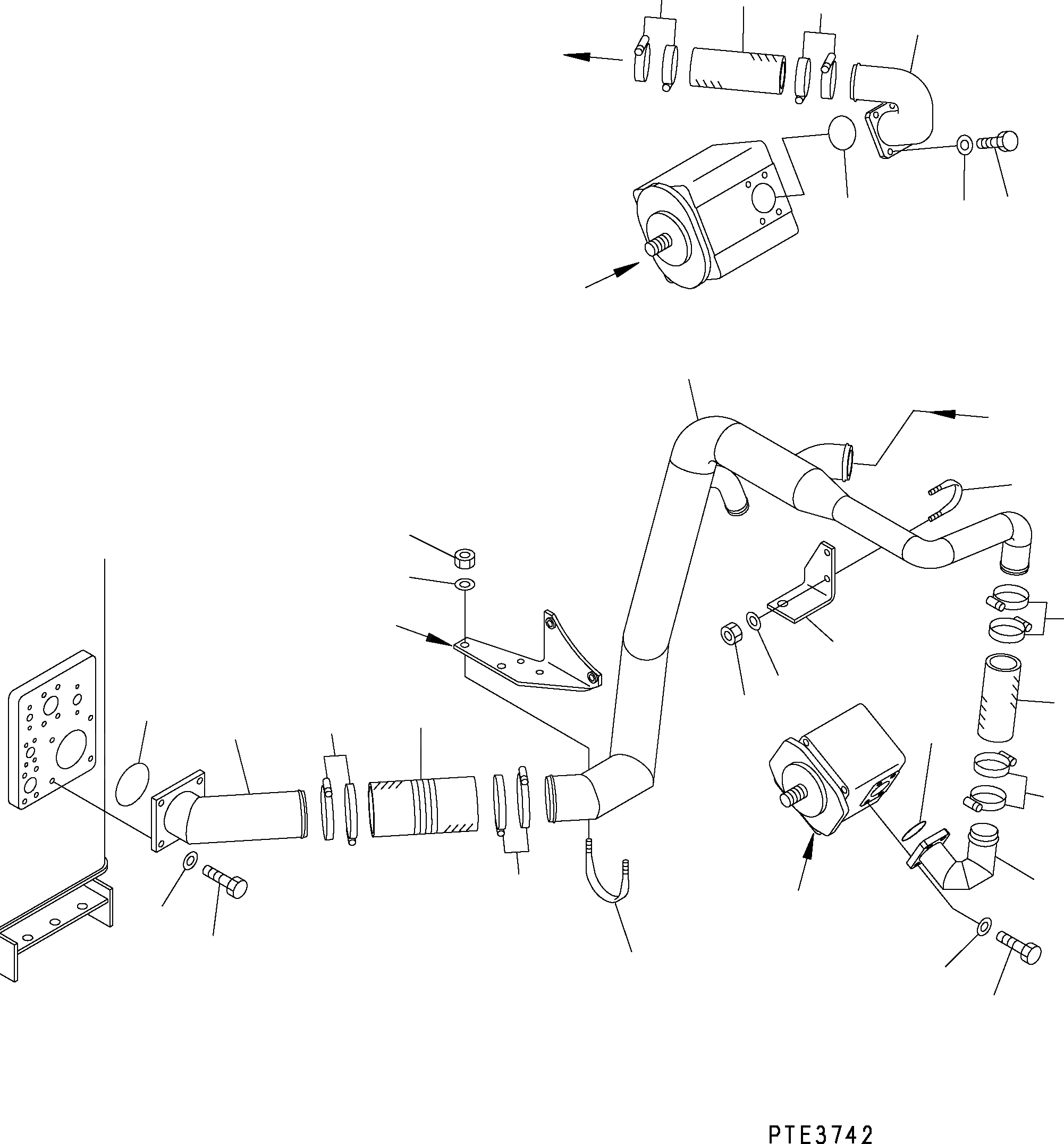 Схема запчастей Komatsu WA500-3H - HYDR. ЛИНИЯ (ВСАСЫВ. ЛИНИЯ) H ГИДРАВЛИКА