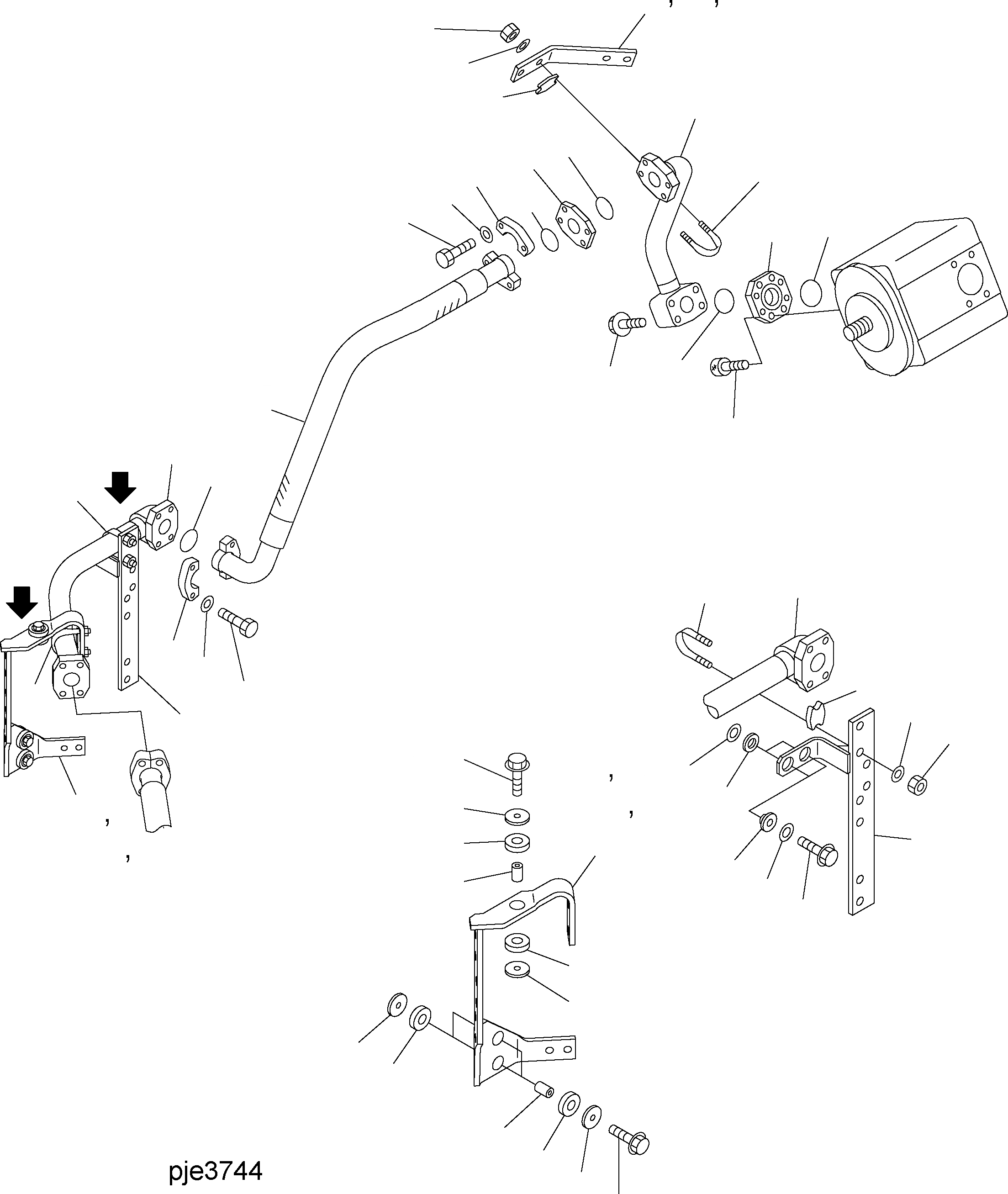 Схема запчастей Komatsu WA500-3H - HYDR. ЛИНИЯ (ПОГРУЗ. НАСОС - ОСНОВН. КЛАПАН /) H ГИДРАВЛИКА
