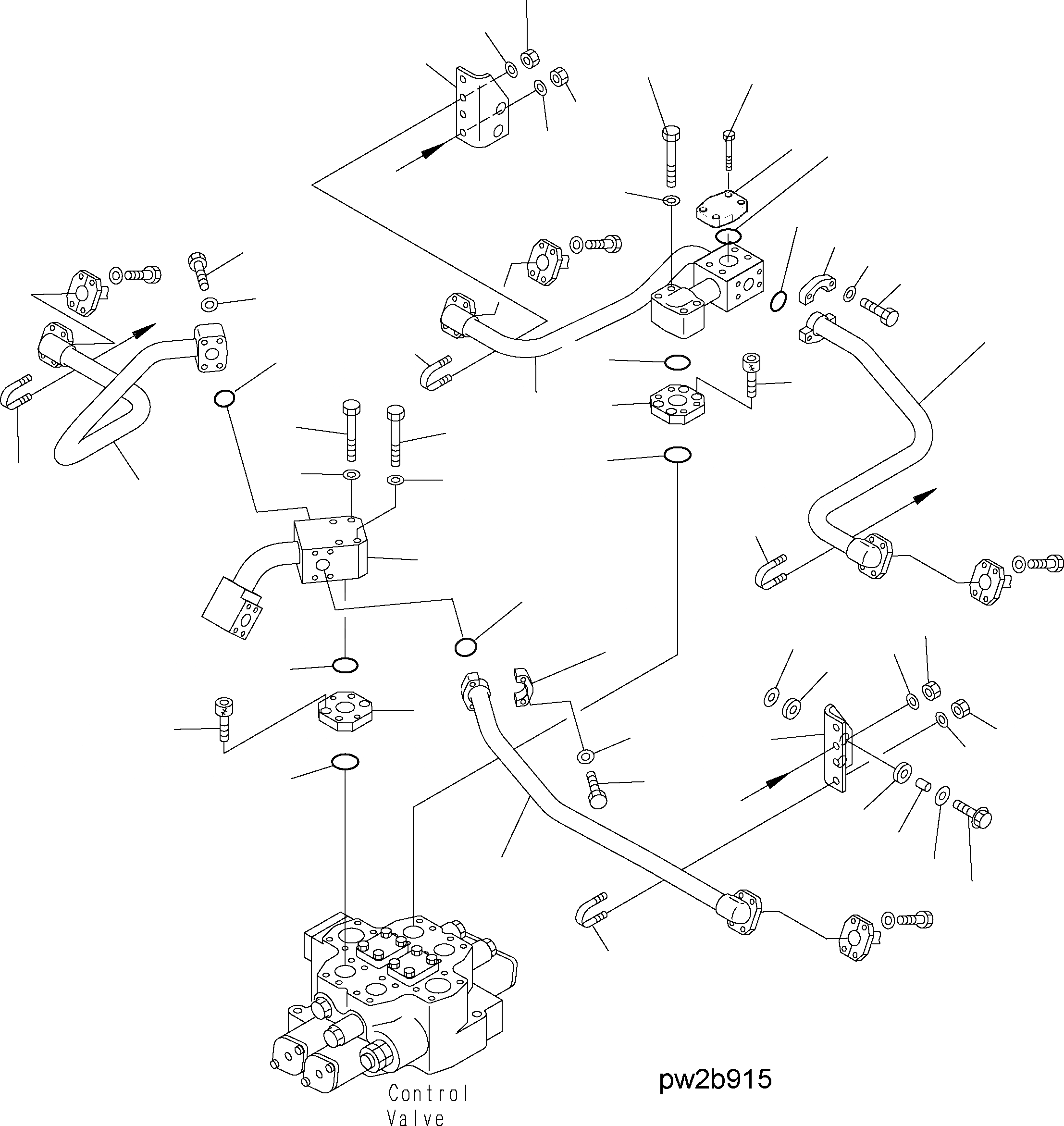 Схема запчастей Komatsu WA500-3H - HYDR. ЛИНИЯ (LIFT CYL. 2-Х СЕКЦИОНН. С ECSS) H ГИДРАВЛИКА