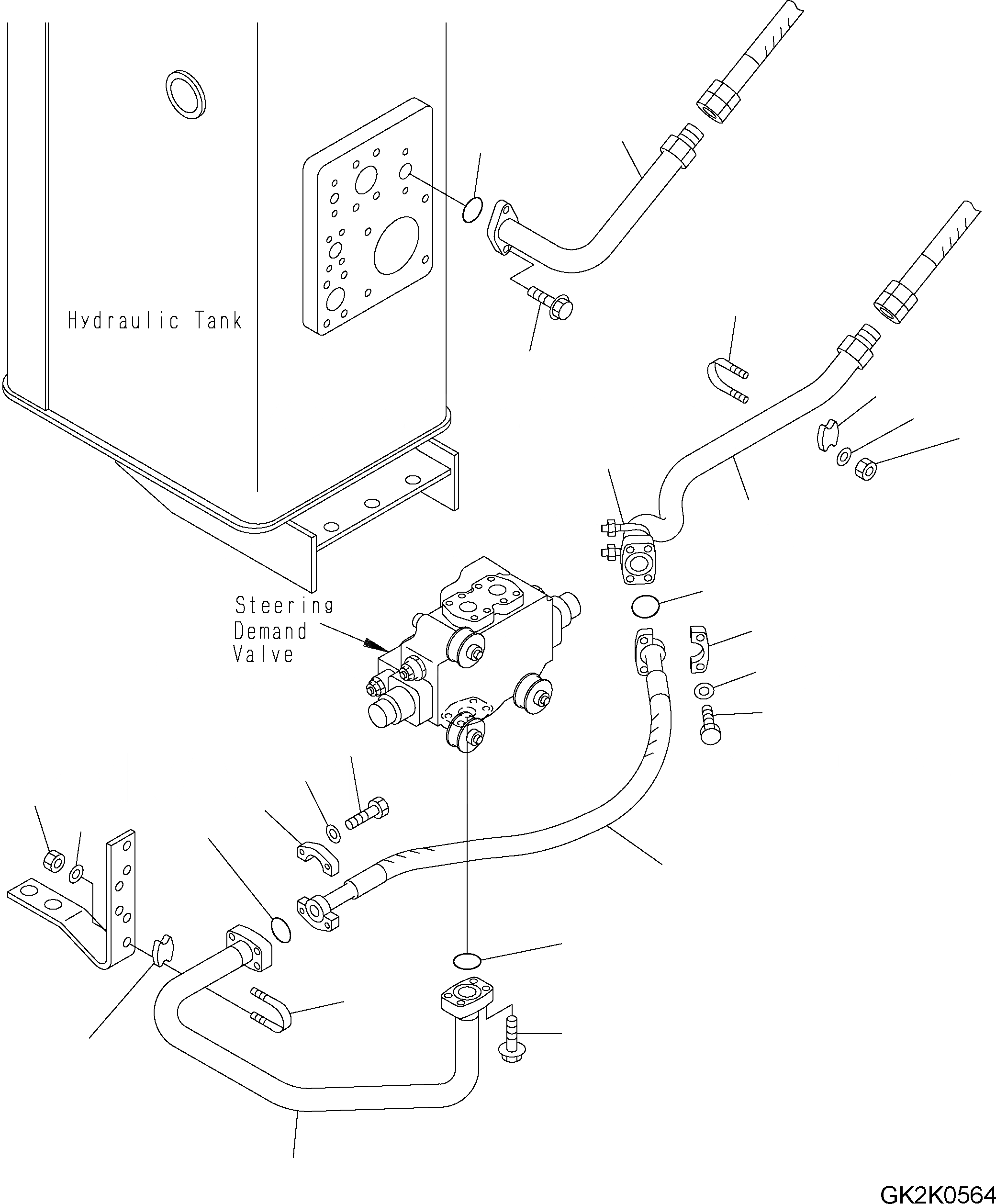 Схема запчастей Komatsu WA500-3H - HYDR. ЛИНИЯ (ОХЛАЖДЕНИЕ СИСТЕМЫ ПОВОРОТА) H ГИДРАВЛИКА