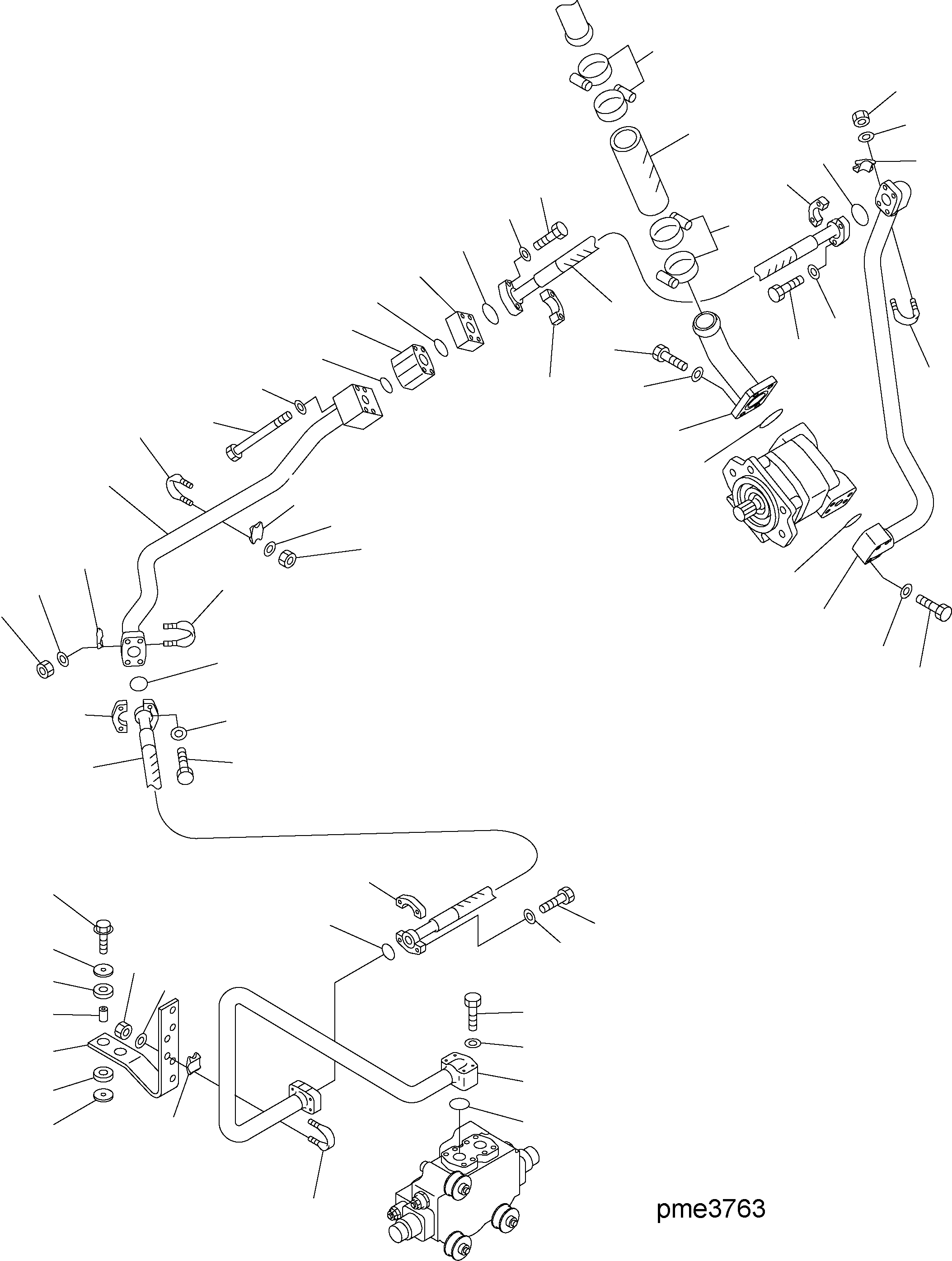 Схема запчастей Komatsu WA500-3H - HYDR. ЛИНИЯ РУЛЕВ. УПРАВЛЕНИЕ (ДЖОЙСТИК) H ГИДРАВЛИКА