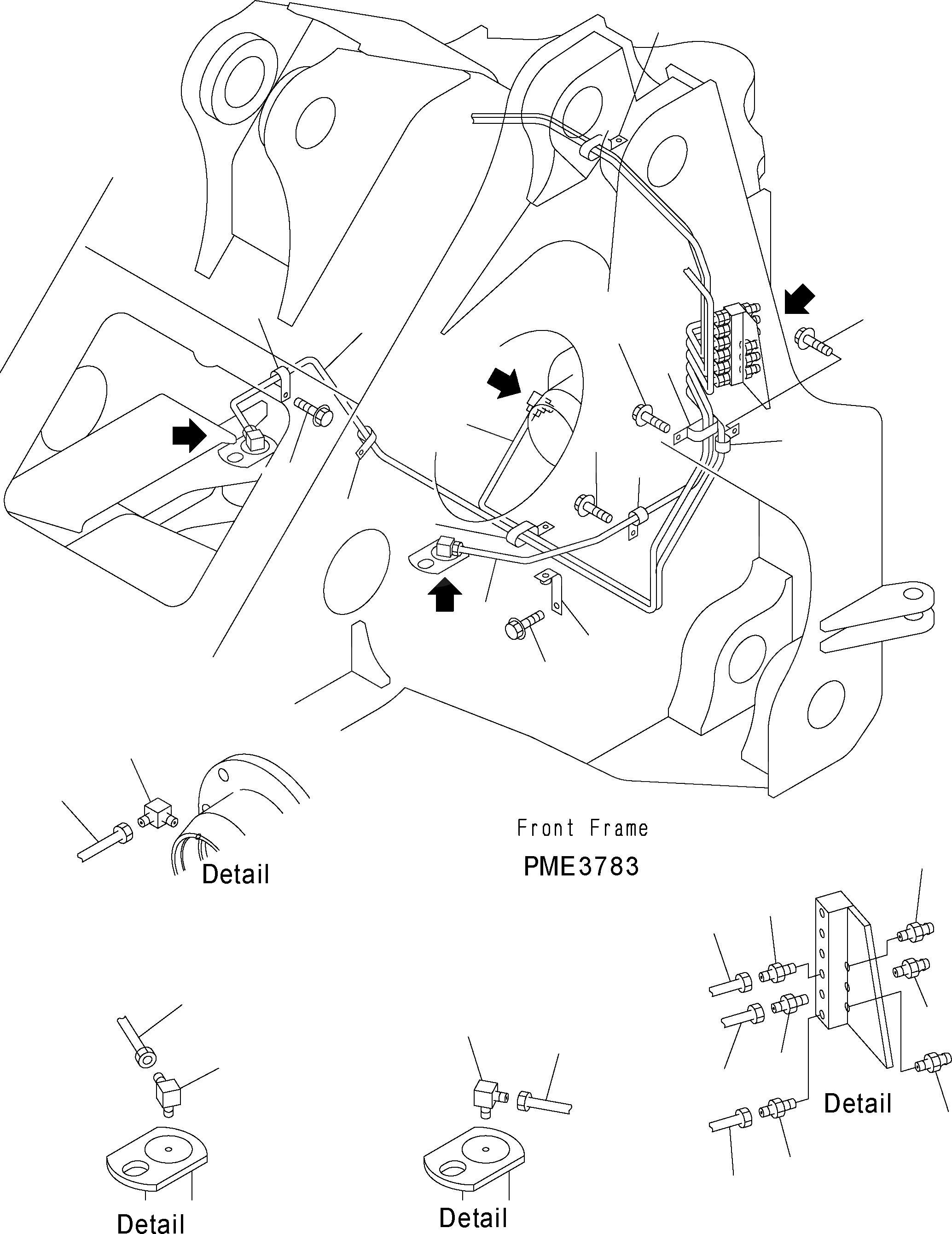 Схема запчастей Komatsu WA500-3H - УДАЛЕННАЯ СМАЗКА (ЦИЛИНДР РУЛЕВ. УПР-Я) J ОСНОВНАЯ РАМА И ЕЕ ЧАСТИ