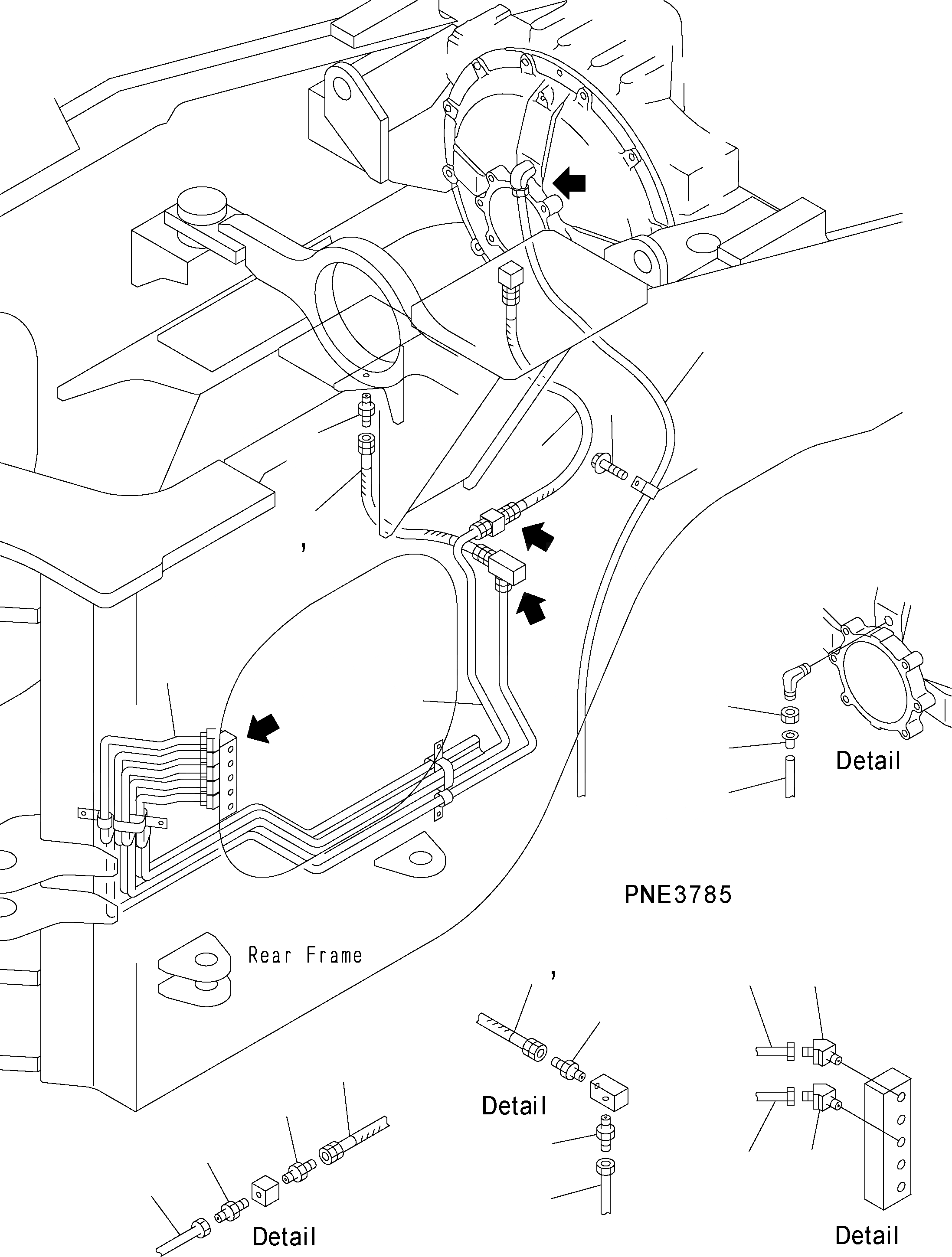 Схема запчастей Komatsu WA500-3H - УДАЛЕННАЯ СМАЗКА (T/M И ДЕМПФЕР) J ОСНОВНАЯ РАМА И ЕЕ ЧАСТИ