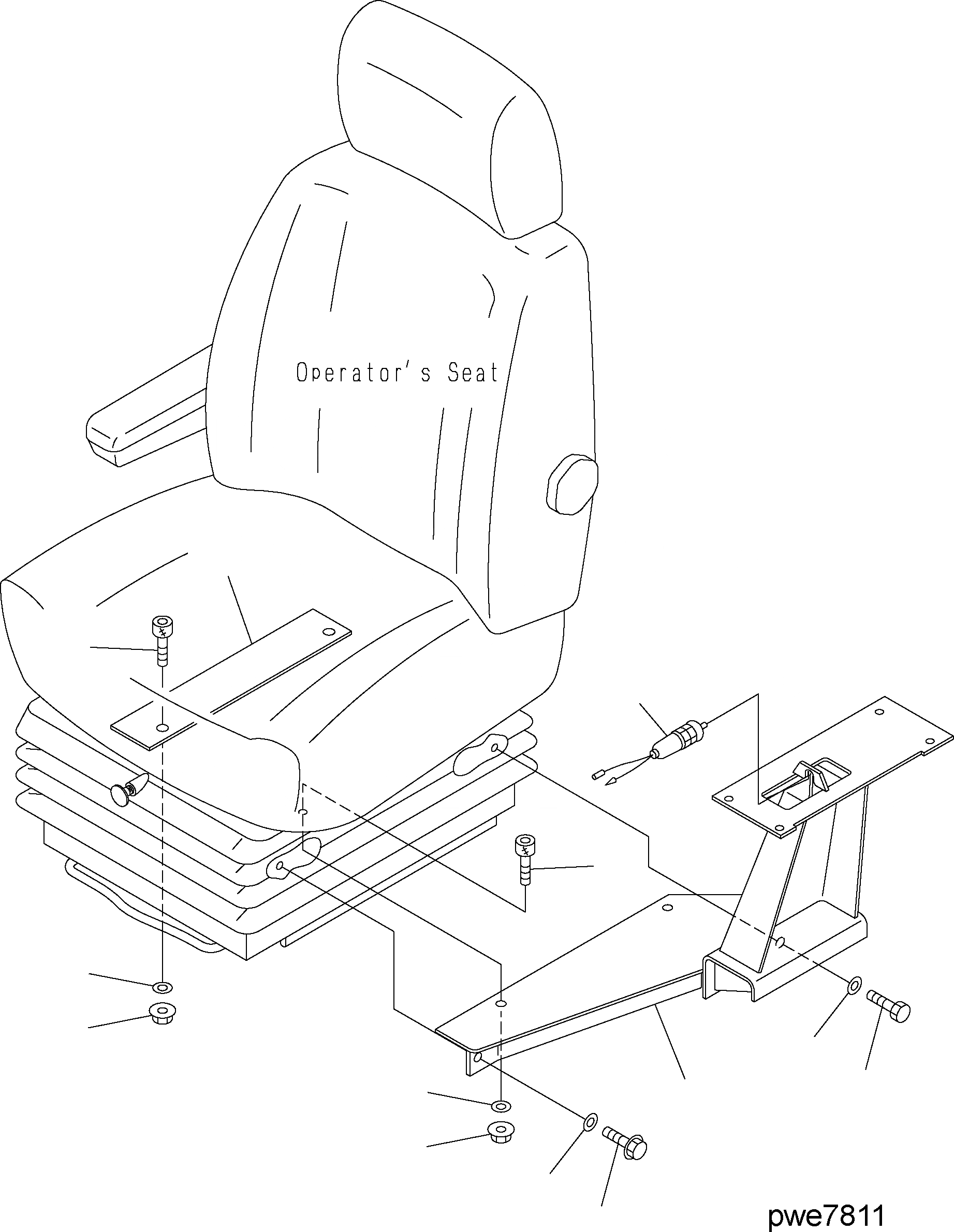 Схема запчастей Komatsu WA500-3H - OP. СИДЕНЬЕ (УПРАВЛ-Е ДЖОЙСТИКОМ - МОНТАЖНЫЙ КАРКАС) K OPERATORґS ОБСТАНОВКА И СИСТЕМА УПРАВЛЕНИЯ