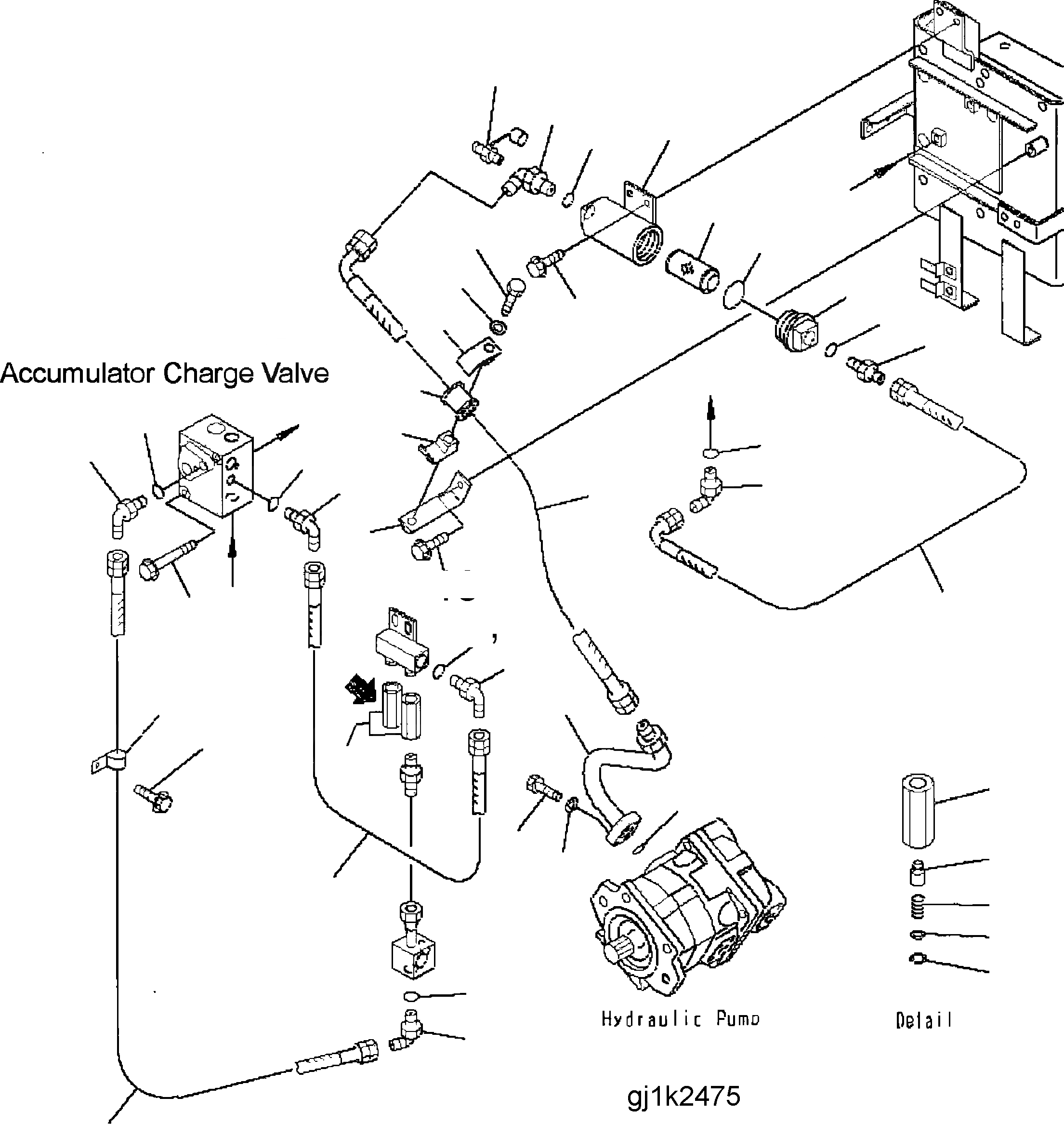 Схема запчастей Komatsu WA500-3H - УПРАВЛ-Е ТОРМОЗОМ (ТРУБЫ ЗАГРУЗОЧН. КЛАПАН, ГИДР. НАСОС. И ФИЛЬТР.) K OPERATORґS ОБСТАНОВКА И СИСТЕМА УПРАВЛЕНИЯ