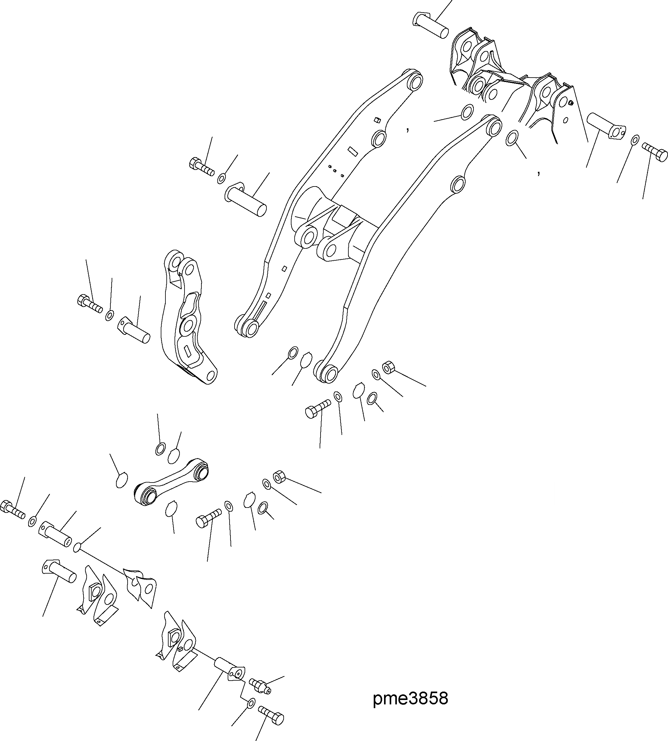Схема запчастей Komatsu WA500-3H - СТРЕЛА / КОЛЕНЧАТЫЙ РЫЧАГ (ПАЛЕЦ) T РАБОЧЕЕ ОБОРУДОВАНИЕ