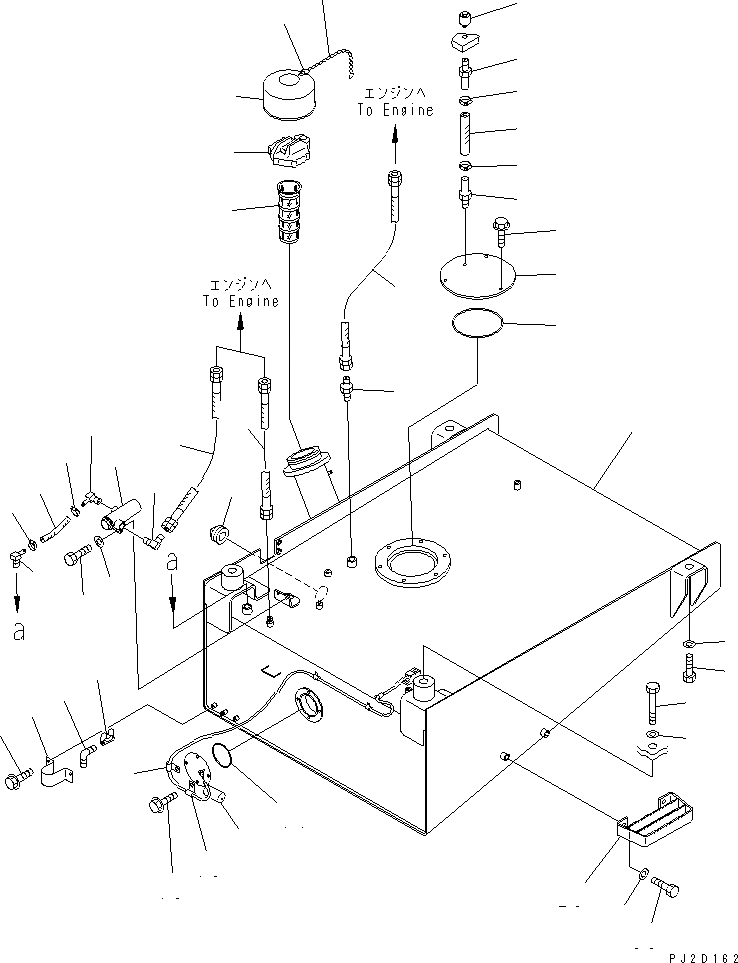 Схема запчастей Komatsu WA500-3 - ТОПЛИВН. БАК. (БАК И ТРУБЫ) (С ВОДН. СЕПАРАТОРОМ)(№-) ТОПЛИВН. БАК. AND КОМПОНЕНТЫ