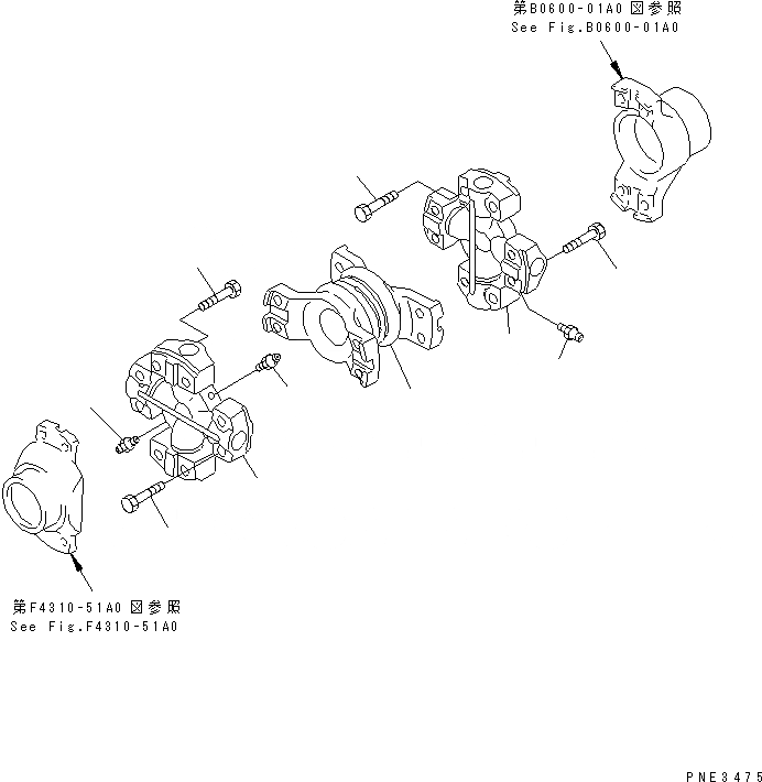 Схема запчастей Komatsu WA500-3 - ВЕДУЩ. ВАЛ (КРЕСТОВИНА) ГИДРОТРАНСФОРМАТОР И ТРАНСМИССИЯ