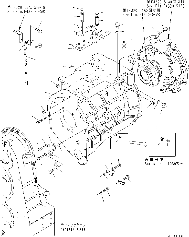 Схема запчастей Komatsu WA500-3 - ТРАНСМИССИЯ (КОРПУС ТРАНСМИССИИ) ГИДРОТРАНСФОРМАТОР И ТРАНСМИССИЯ