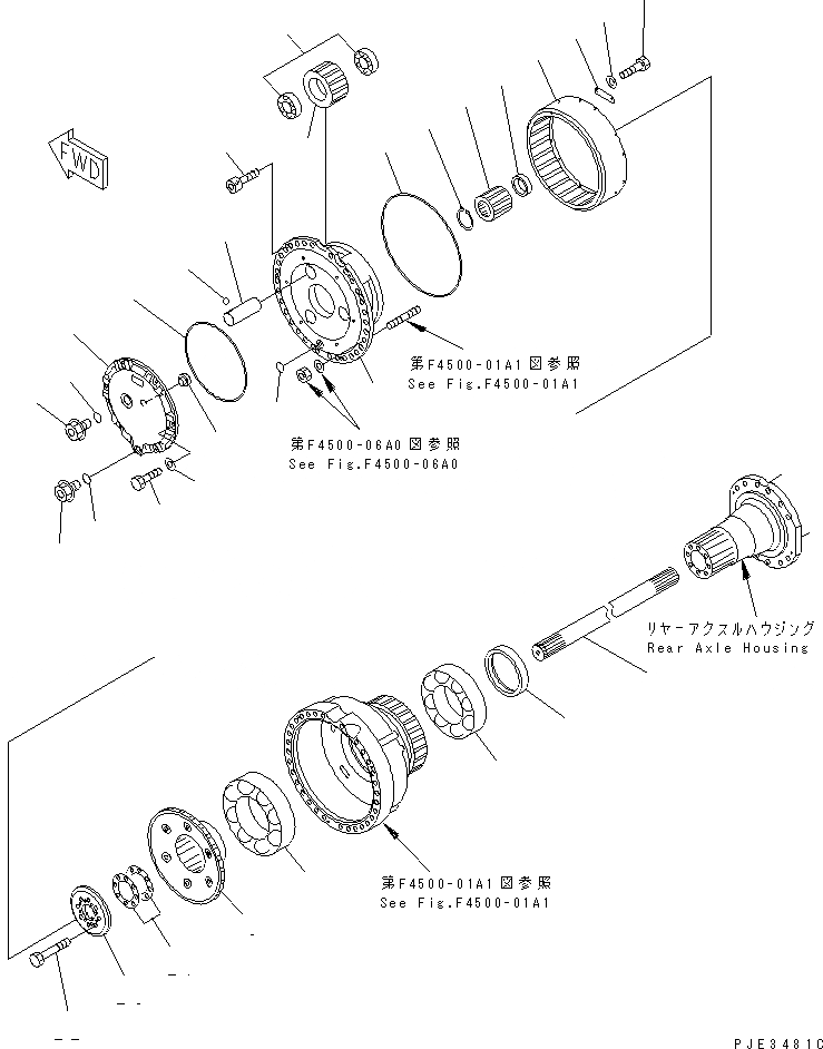 Схема запчастей Komatsu WA500-3 - ЗАДН. МОСТ (КОНЕЧНАЯ ПЕРЕДАЧА) (С АНТИПРОСКАЛЬЗЫВАЮЩ. ДИФФЕРЕНЦИАЛОМ МОСТА) ГИДРОТРАНСФОРМАТОР И ТРАНСМИССИЯ