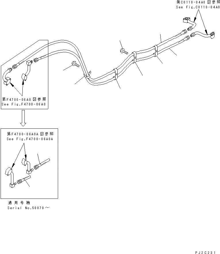 Схема запчастей Komatsu WA500-3 - ГИДРОТРАНСФОРМАТОР И ТРАНСМИССИЯ ЛИНИЯ (ЛИНИИ МАСЛООХЛАДИТЕЛЯ¤ СОЕДИНЕНИЕ ШЛАНГИ)(№-) ГИДРОТРАНСФОРМАТОР И ТРАНСМИССИЯ