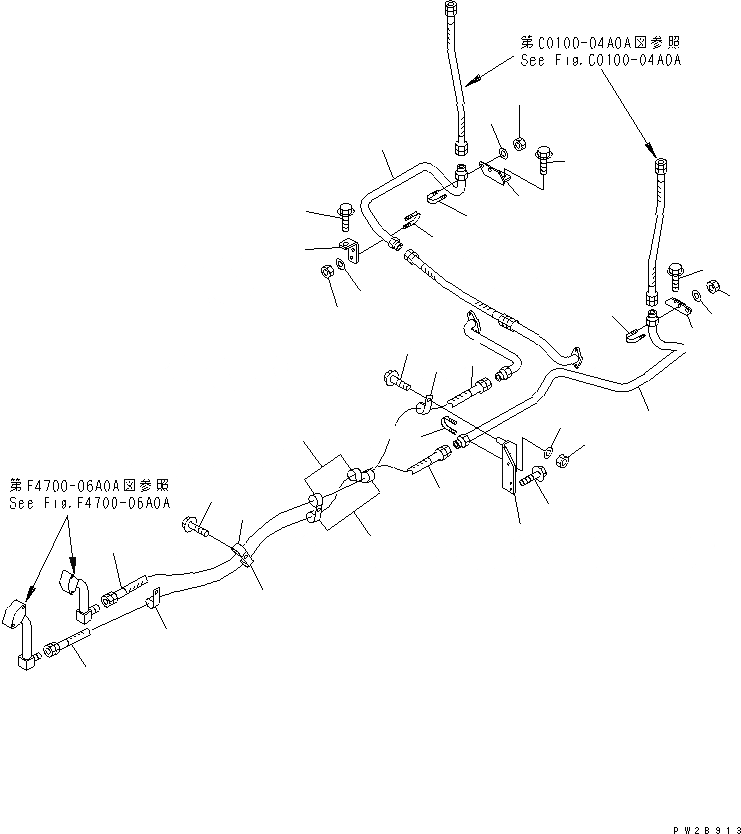 Схема запчастей Komatsu WA500-3 - ГИДРОТРАНСФОРМАТОР И ТРАНСМИССИЯ ЛИНИЯ (ЛИНИИ МАСЛООХЛАДИТЕЛЯ¤ СОЕДИНЕНИЕ ШЛАНГИ)(№-) ГИДРОТРАНСФОРМАТОР И ТРАНСМИССИЯ