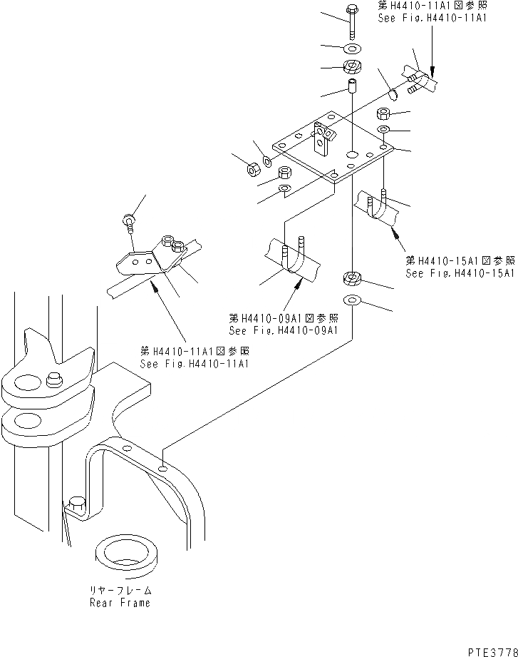 Схема запчастей Komatsu WA500-3 - ГИДРОЛИНИЯ РУЛЕВОГО УПРАВЛЕНИЯ (КРЕПЛЕНИЕ ПАТРУБКОВ) (С ЭКСТРЕНН. УПРАВЛ.) ГИДРАВЛИКА