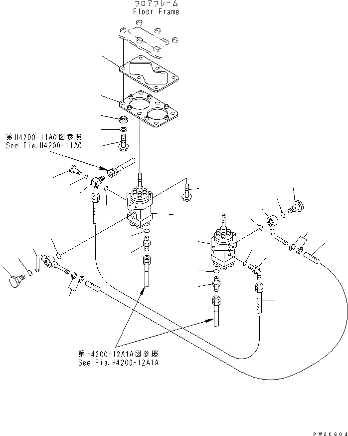 Схема запчастей Komatsu WA500-3 - ПОЛ SUB (ЛИНИЯ КЛАПАНА PPC) (С 3-Х СЕКЦИОНН. КЛАПАН)(№-) КАБИНА ОПЕРАТОРА И СИСТЕМА УПРАВЛЕНИЯ