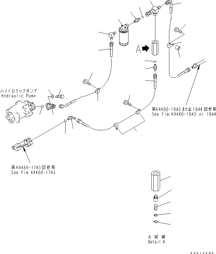Схема запчастей Komatsu WA500-3 - УПРАВЛ-Е ТОРМОЗОМ (НАСОС - МАСЛООХЛАДИТЕЛЬ¤ /) (С ВСАСЫВ. ВЕНТИЛЯТОРОМ)(№-) КАБИНА ОПЕРАТОРА И СИСТЕМА УПРАВЛЕНИЯ