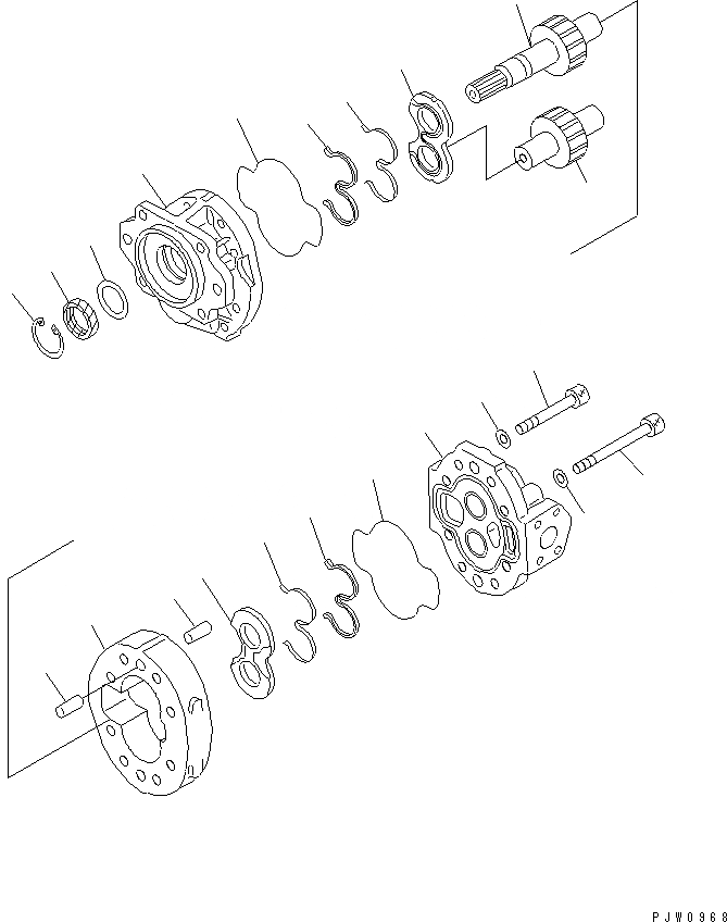 Схема запчастей Komatsu WA500-3 - ПОГРУЗ. НАСОС(№-) ОСНОВН. КОМПОНЕНТЫ И РЕМКОМПЛЕКТЫ