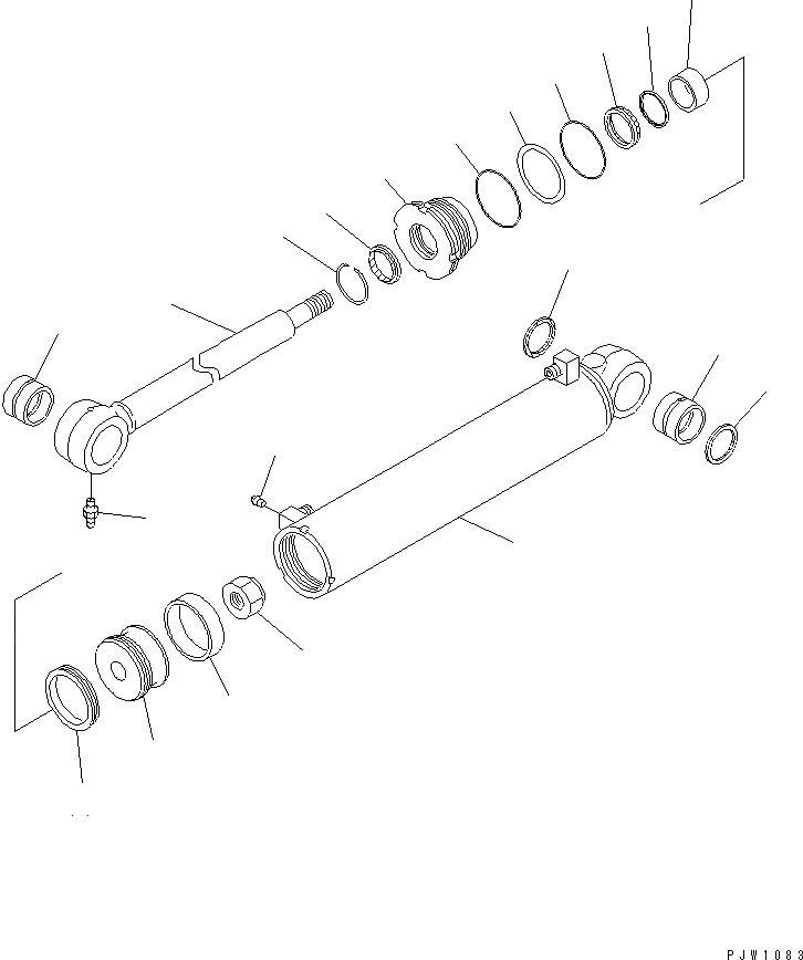 Схема запчастей Komatsu WA500-3 - ЦИЛИНДР РУЛЕВ. УПР-Я(№-) ОСНОВН. КОМПОНЕНТЫ И РЕМКОМПЛЕКТЫ