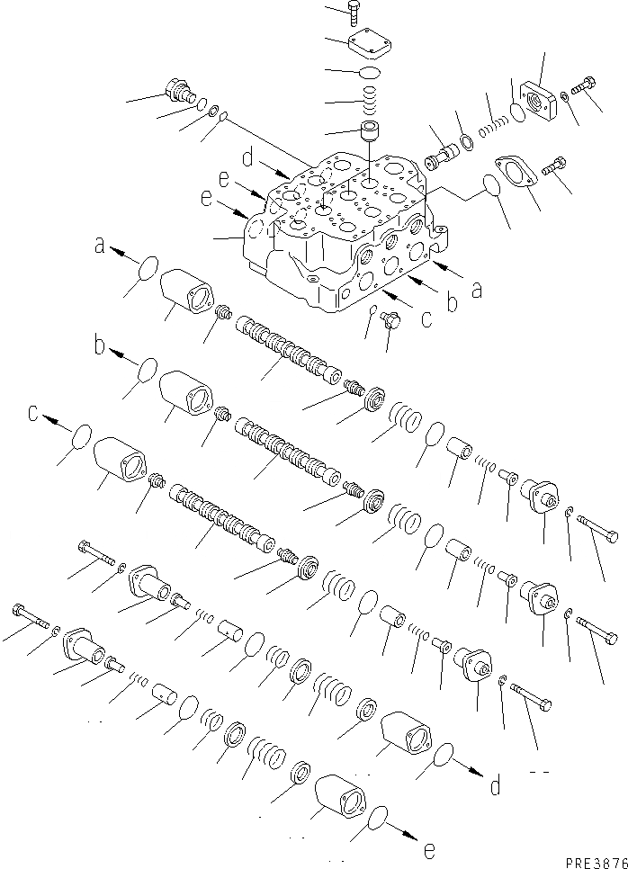 Схема запчастей Komatsu WA500-3 - ОСНОВН. КЛАПАН (3-Х СЕКЦИОНН. КОНТРОЛЬН. КЛАПАН) (/) ОСНОВН. КОМПОНЕНТЫ И РЕМКОМПЛЕКТЫ