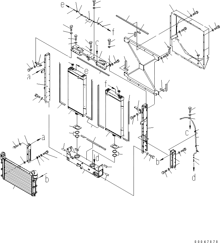 Схема запчастей Komatsu WA500-6R - РАДИАТОР (РАДИАТОР)(№-) СИСТЕМА ОХЛАЖДЕНИЯ