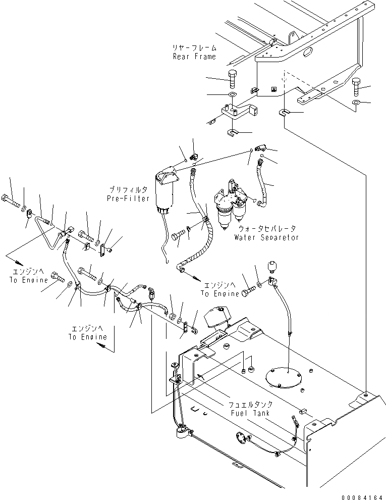 Схема запчастей Komatsu WA500-6R - ТОПЛИВН. БАК. (ЭЛЕМЕНТЫ КРЕПЛЕНИЯ)(№-) ТОПЛИВН. БАК. AND КОМПОНЕНТЫ