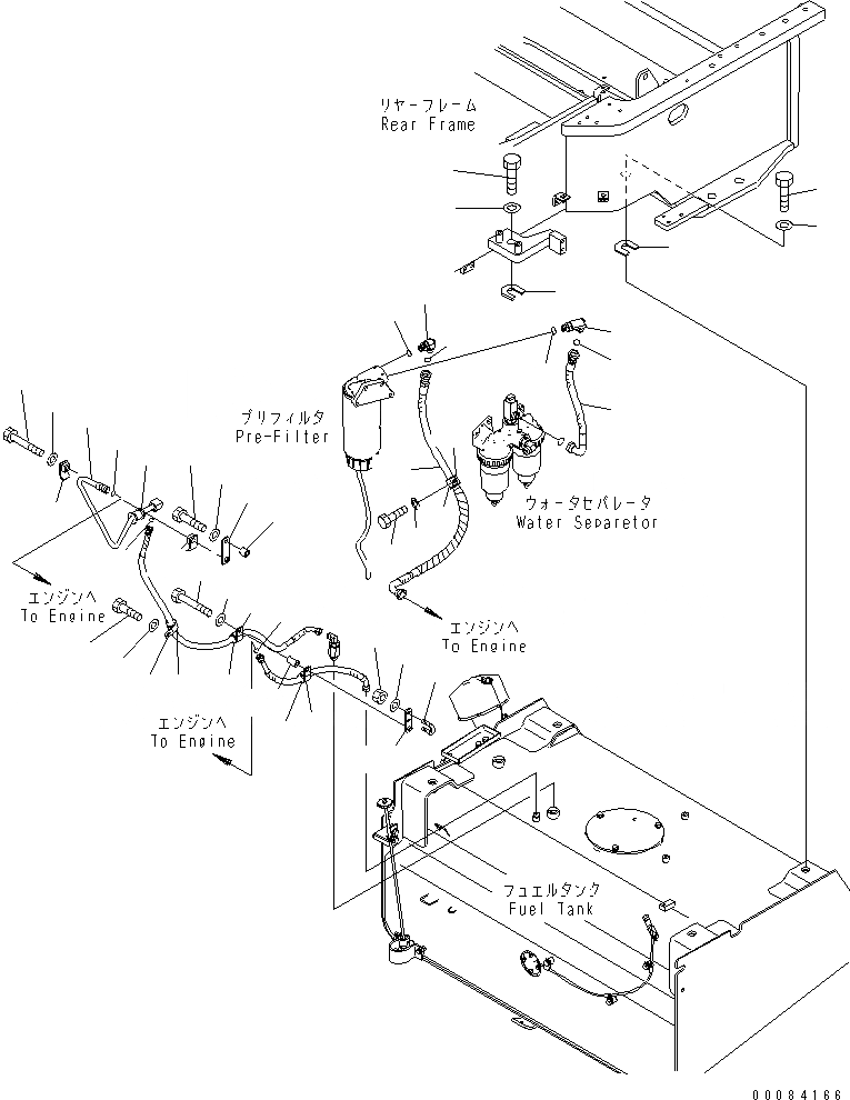 Схема запчастей Komatsu WA500-6R - ТОПЛИВН. БАК. (ЭЛЕМЕНТЫ КРЕПЛЕНИЯ) (ДЛЯ БЫСТРОСЪЕМН. МЕХ-М)(№-) ТОПЛИВН. БАК. AND КОМПОНЕНТЫ