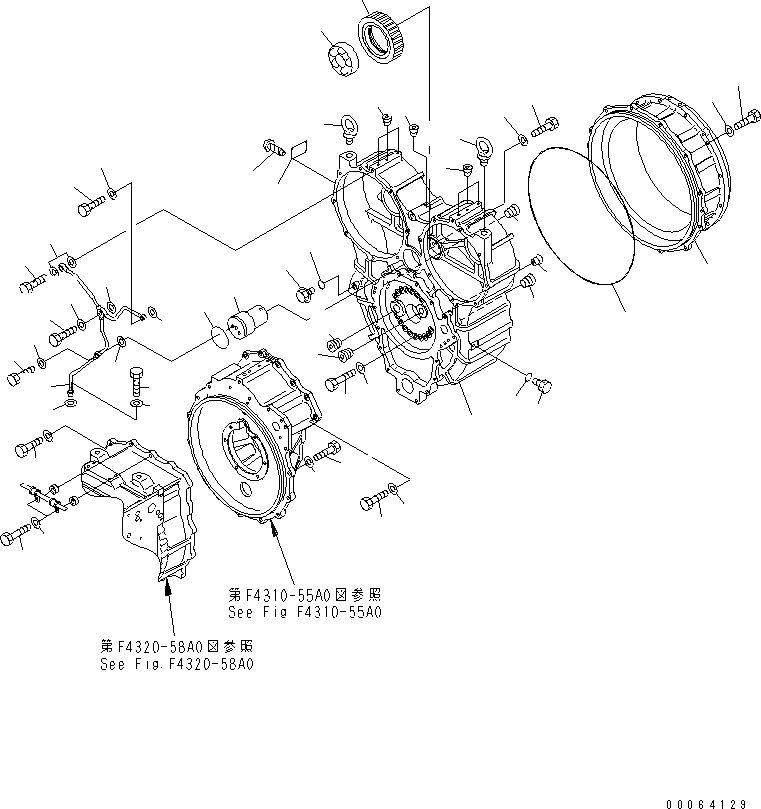 Схема запчастей Komatsu WA500-6R - ГИДРОТРАНСФОРМАТОР(№-) ГИДРОТРАНСФОРМАТОР И ТРАНСМИССИЯ