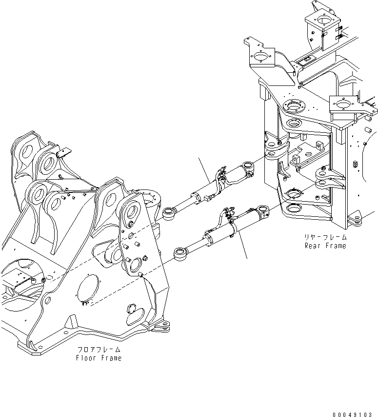 Схема запчастей Komatsu WA500-6R - ЦИЛИНДР РУЛЕВ. УПР-Я(№-) ОСНОВНАЯ РАМА И ЕЕ ЧАСТИ