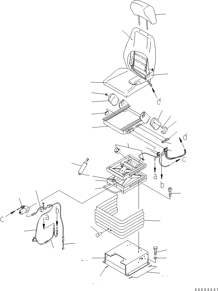 Схема запчастей Komatsu WA500-6R - СИДЕНЬЕ ОПЕРАТОРА (ВОЗД. ПОДВЕСКА) (ISRING HAUSEN)(№-) КАБИНА ОПЕРАТОРА И СИСТЕМА УПРАВЛЕНИЯ