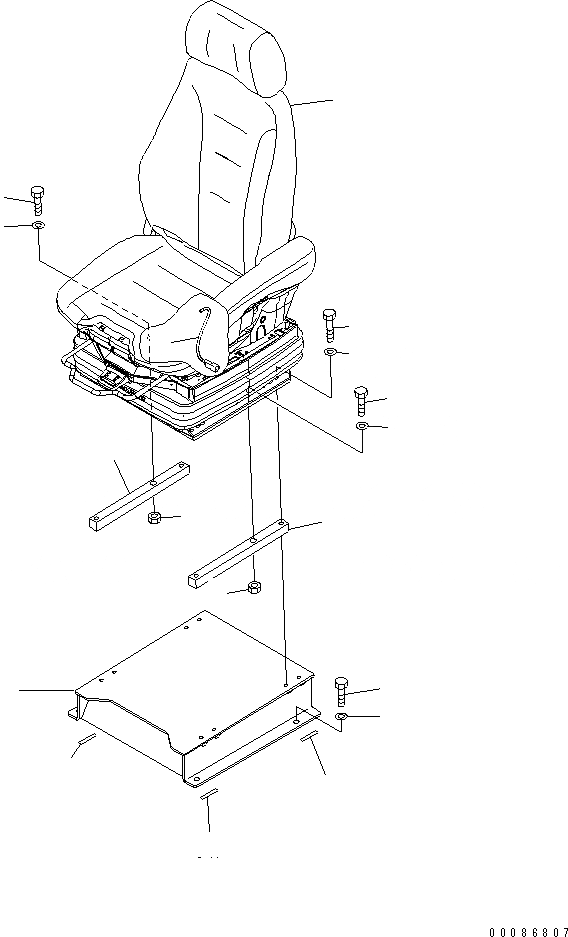 Схема запчастей Komatsu WA500-6R - СИДЕНЬЕ ОПЕРАТОРА (GRAMMER)(№-) КАБИНА ОПЕРАТОРА И СИСТЕМА УПРАВЛЕНИЯ