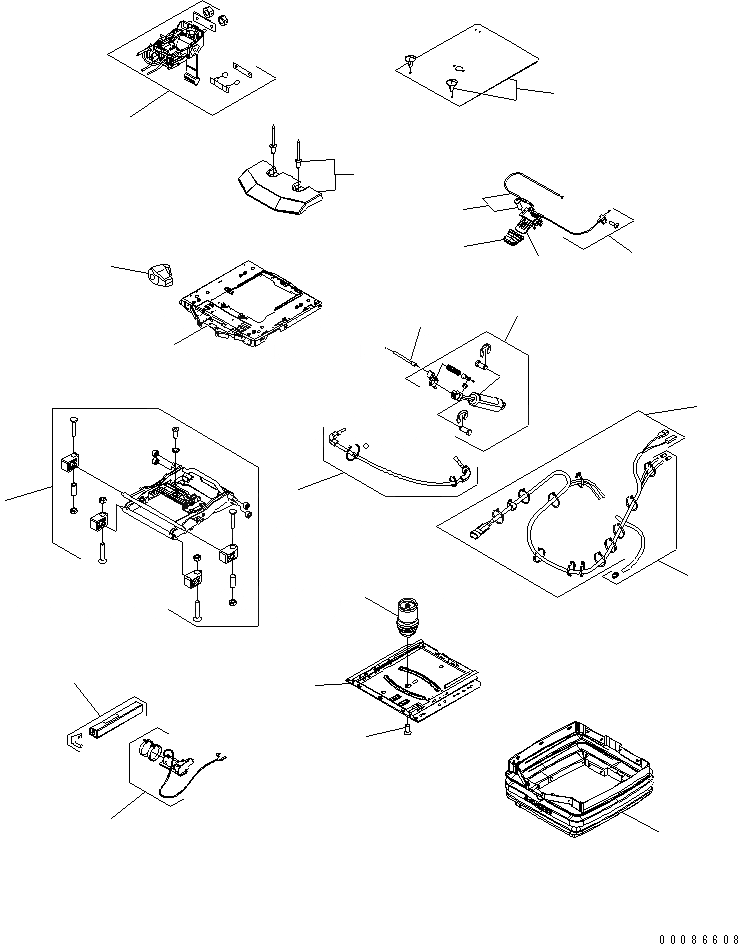 Схема запчастей Komatsu WA500-6R - СИДЕНЬЕ ОПЕРАТОРА (GRAMMER) (ВНУТР. ЧАСТИ) (/)(№-) КАБИНА ОПЕРАТОРА И СИСТЕМА УПРАВЛЕНИЯ