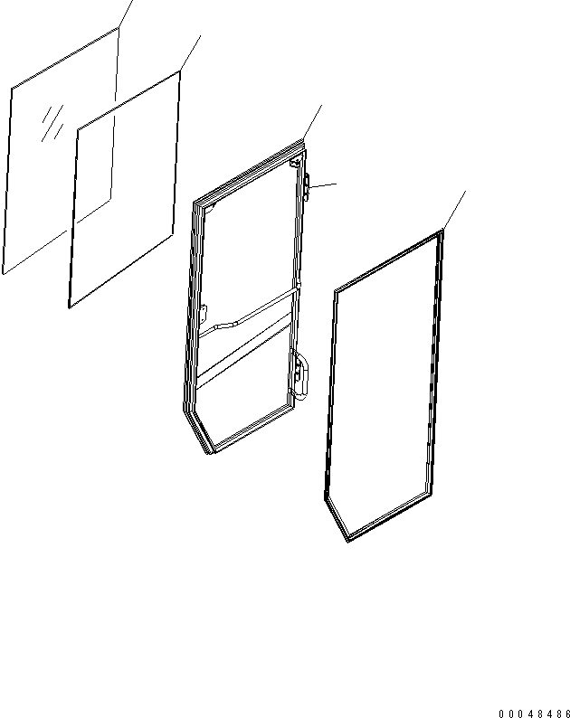 Схема запчастей Komatsu WA500-6R - КАБИНА ROPS (ДВЕРЬ ПРАВ.) (ДЛЯ СТЕКЛА) (/)(№-) КАБИНА ОПЕРАТОРА И СИСТЕМА УПРАВЛЕНИЯ