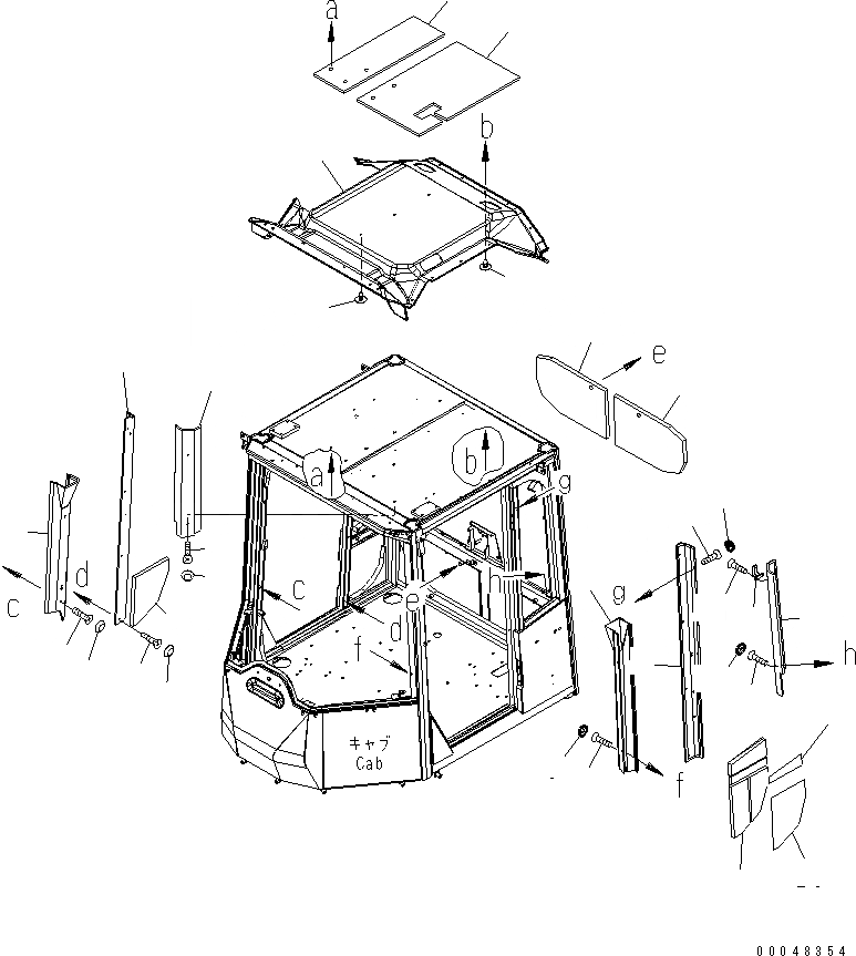 Схема запчастей Komatsu WA500-6R - КАБИНА ROPS (ИНТЕРЬЕР)(№-) КАБИНА ОПЕРАТОРА И СИСТЕМА УПРАВЛЕНИЯ