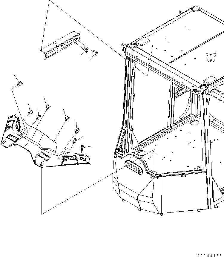 Схема запчастей Komatsu WA500-6R - КАБИНА ROPS (ПЕРЕКЛЮЧАТЕЛЬ)(№-) КАБИНА ОПЕРАТОРА И СИСТЕМА УПРАВЛЕНИЯ