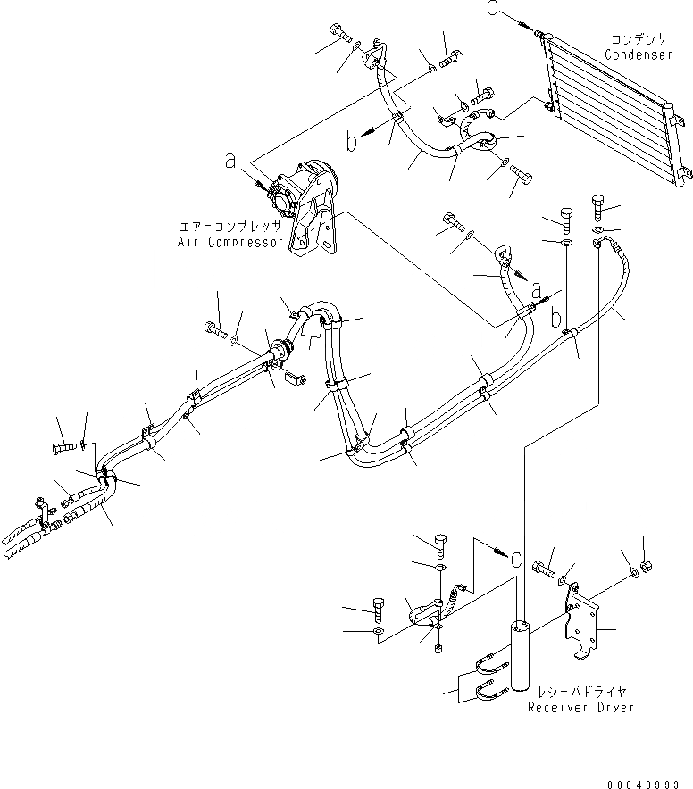Схема запчастей Komatsu WA500-6R - КОНДИЦ. ВОЗДУХА ЭЛЕМЕНТЫ КРЕПЛЕНИЯ И ТРУБЫ (/)(№-8) КАБИНА ОПЕРАТОРА И СИСТЕМА УПРАВЛЕНИЯ